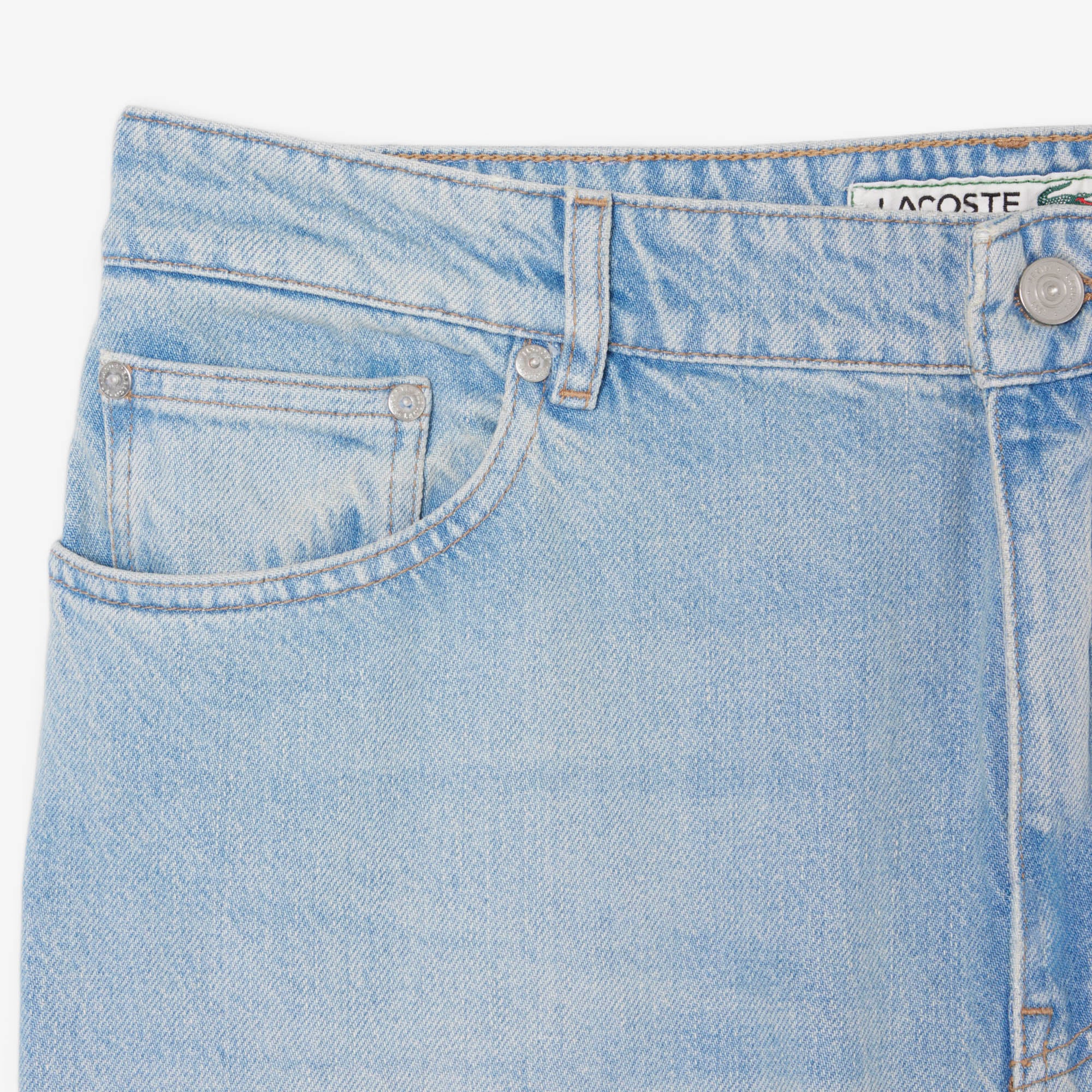 Lacoste Erkek Loose Fit Mavi Jean Pantolon görsel 6