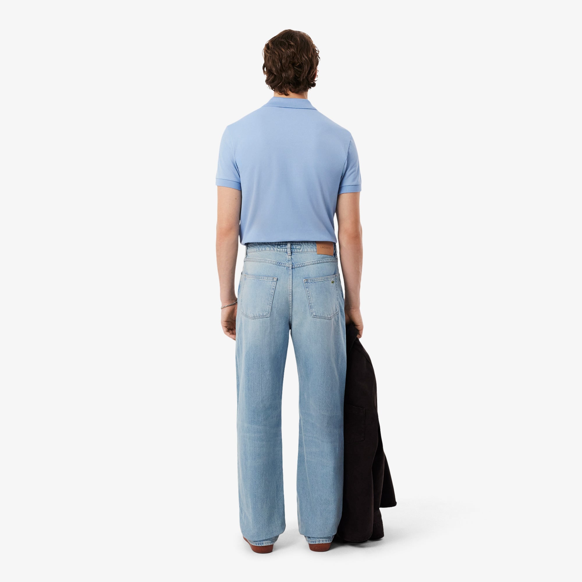 Lacoste Erkek Loose Fit Mavi Jean Pantolon görsel 3