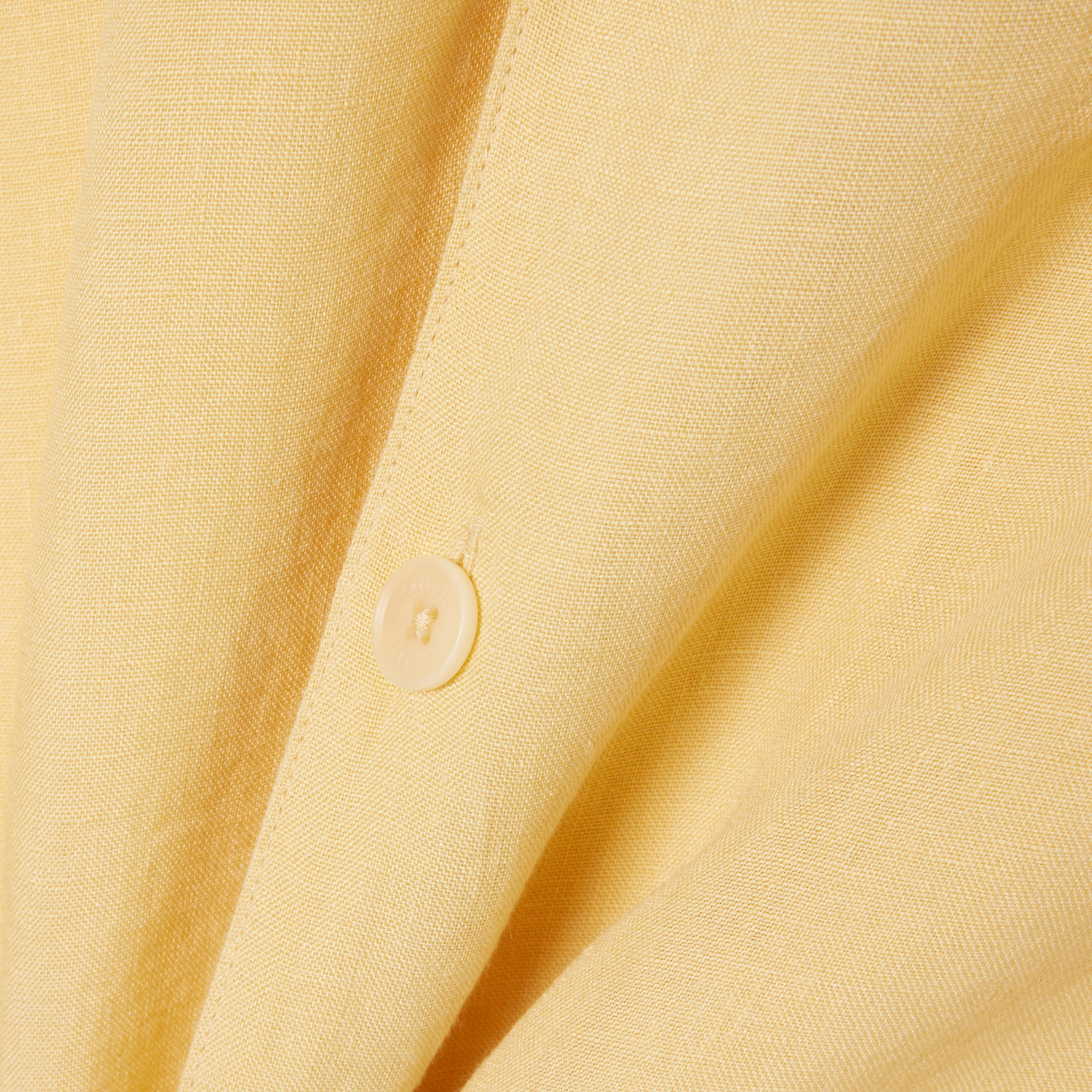 Erkek Relaxed Fit Kısa Kollu Keten Bej Gömlek