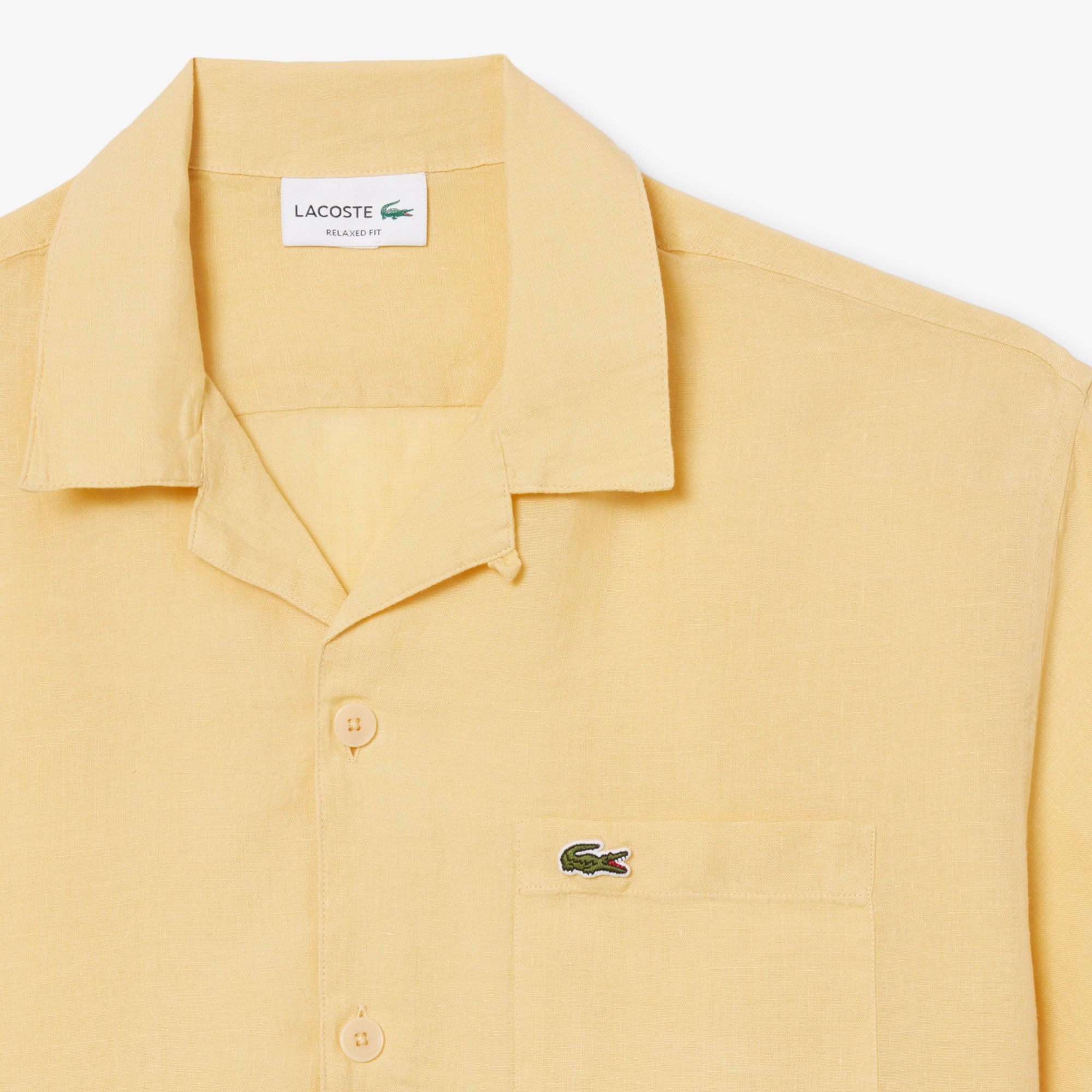 Erkek Relaxed Fit Kısa Kollu Keten Bej Gömlek