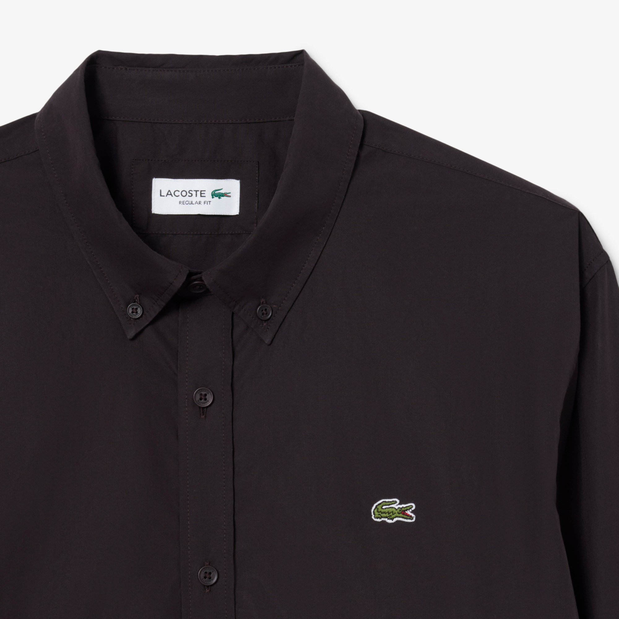 Lacoste Erkek Regular Fit Düğmeli Yaka Kahverengi Gömlek görsel 5