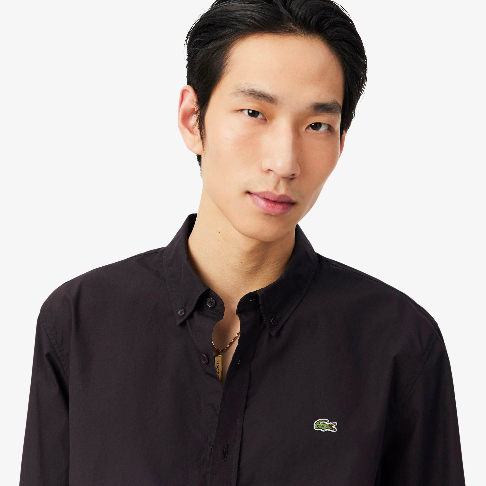 Lacoste Erkek Regular Fit Düğmeli Yaka Kahverengi Gömlek görsel 2