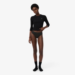 Kadın Desenli Siyah Külot Siyah