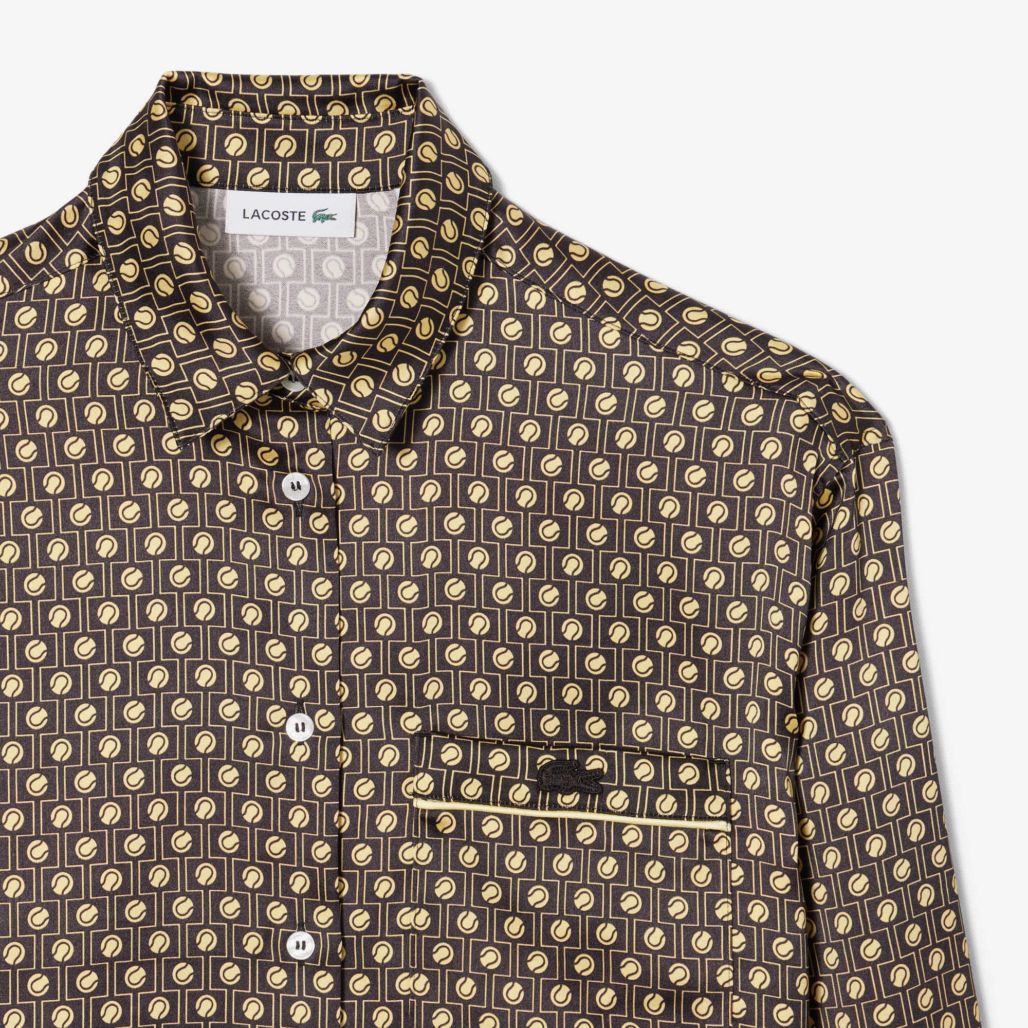 Kadın Oversize Fit Desenli Kahverengi Gömlek