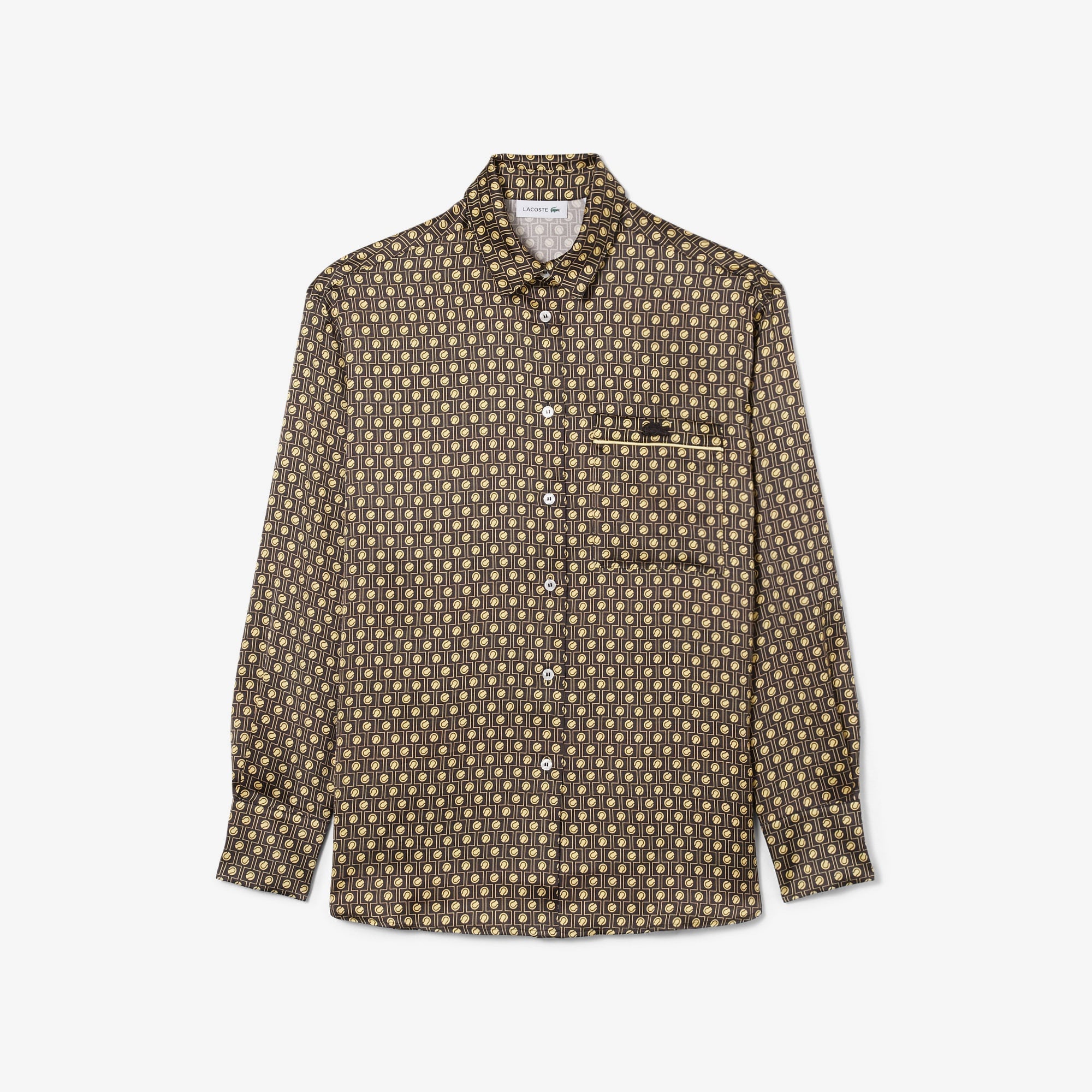 Kadın Oversize Fit Desenli Kahverengi Gömlek