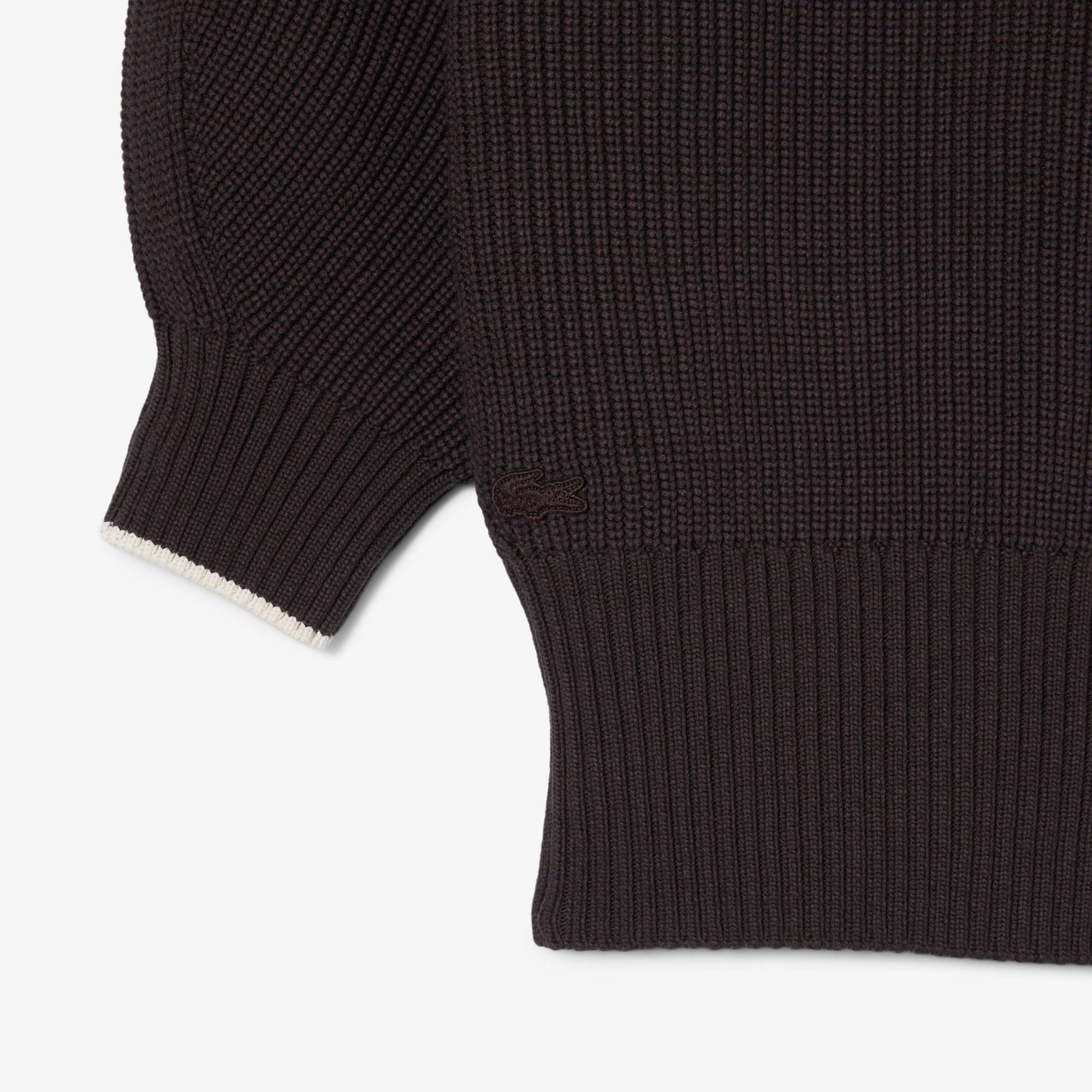 Lacoste Kadın Loose Fit Bisiklet Yaka Kahverengi Kazak görsel 6