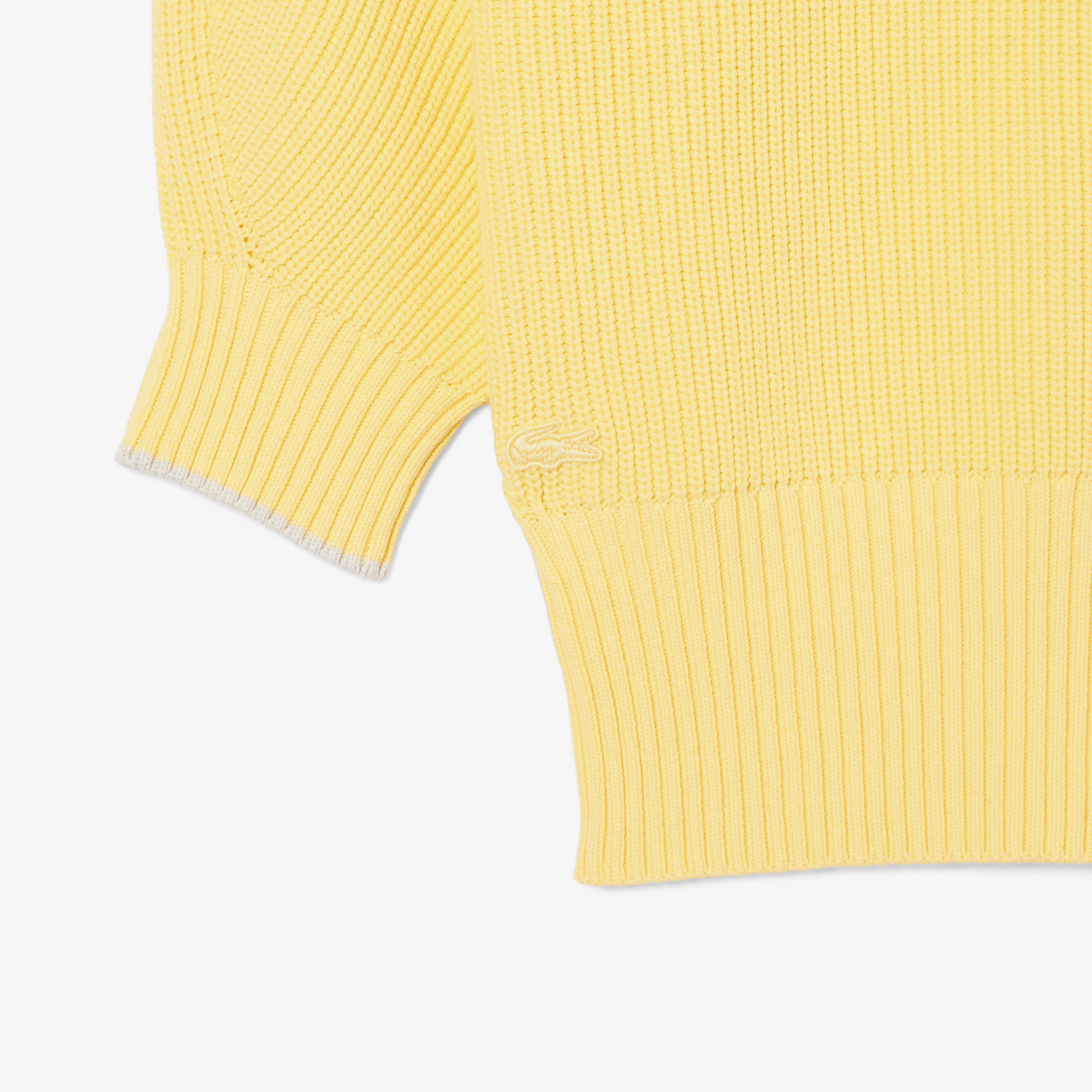 Lacoste Kadın Loose Fit Bisiklet Yaka Sarı Kazak görsel 7