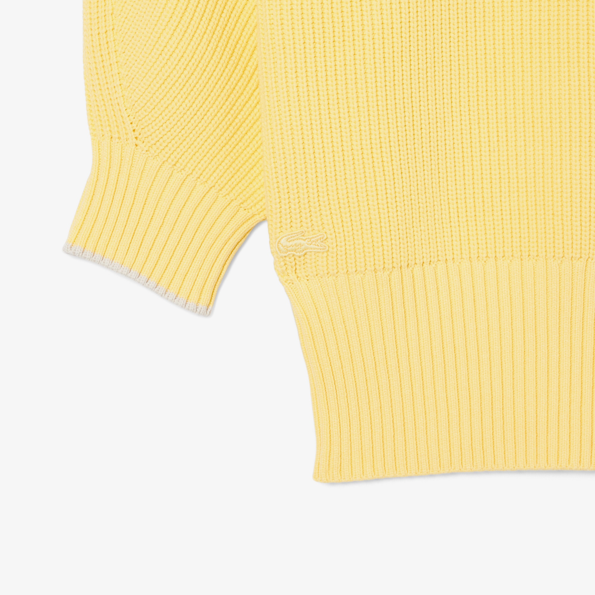 Kadın Loose Fit Bisiklet Yaka Sarı Kazak