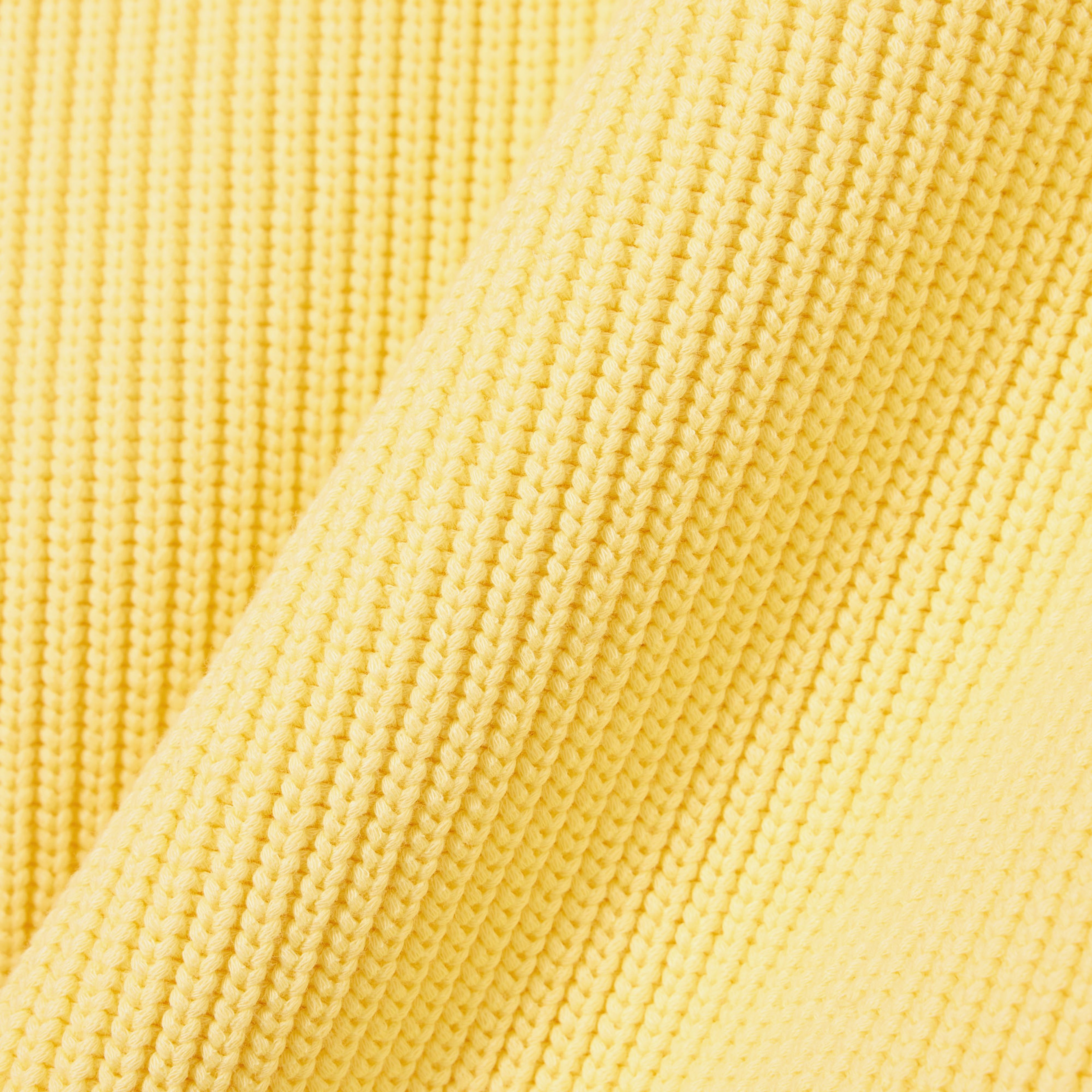 Kadın Loose Fit Bisiklet Yaka Sarı Kazak