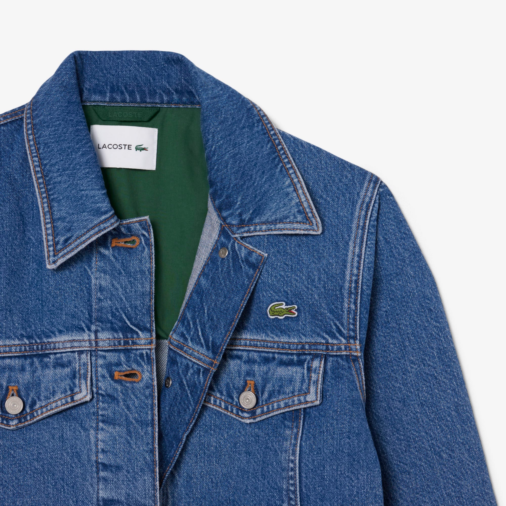 Lacoste Kadın Uzun Kollu Denim Mavi Ceket görsel 2