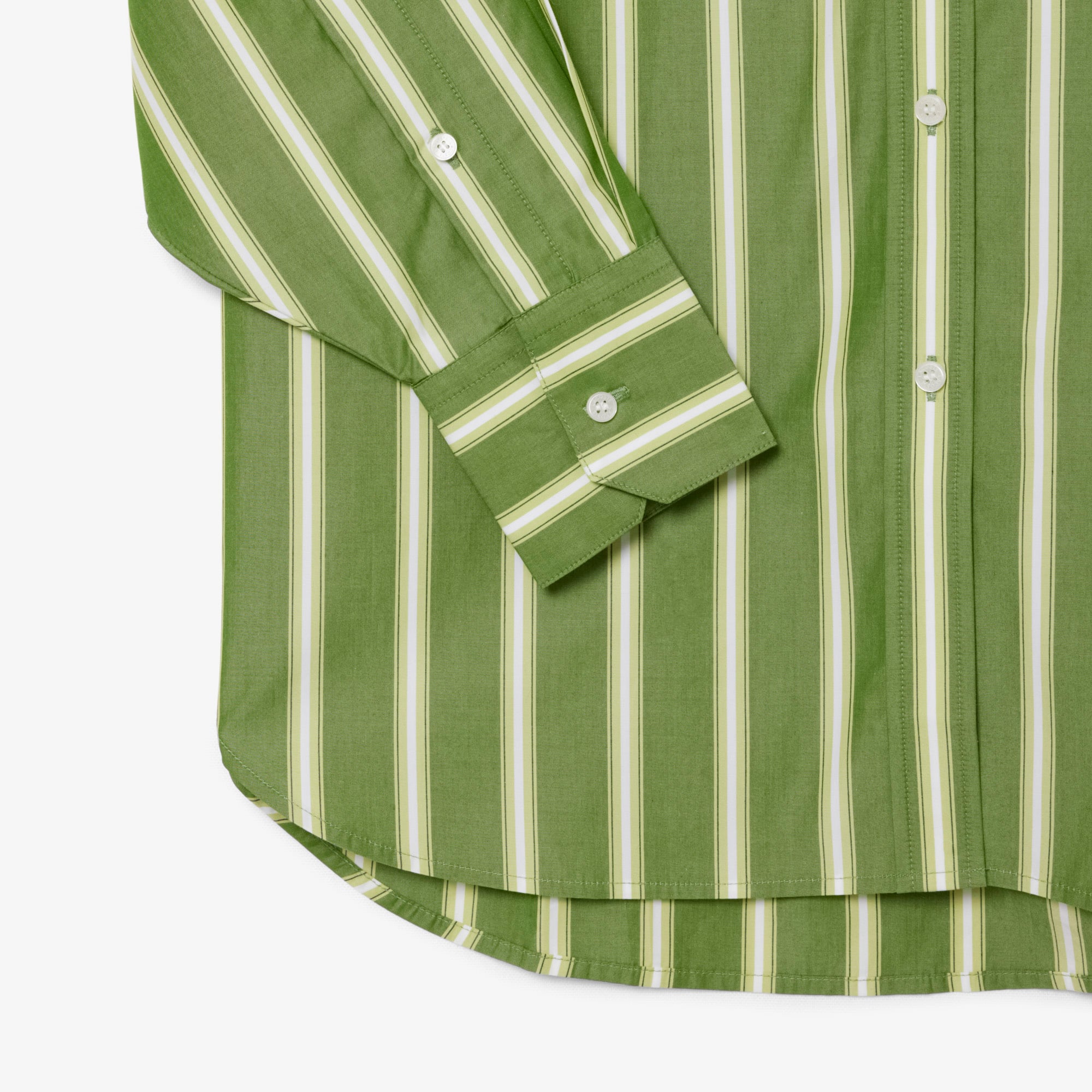 Lacoste Kadın Oversize Fit Çizgili Yeşil Gömlek görsel 7