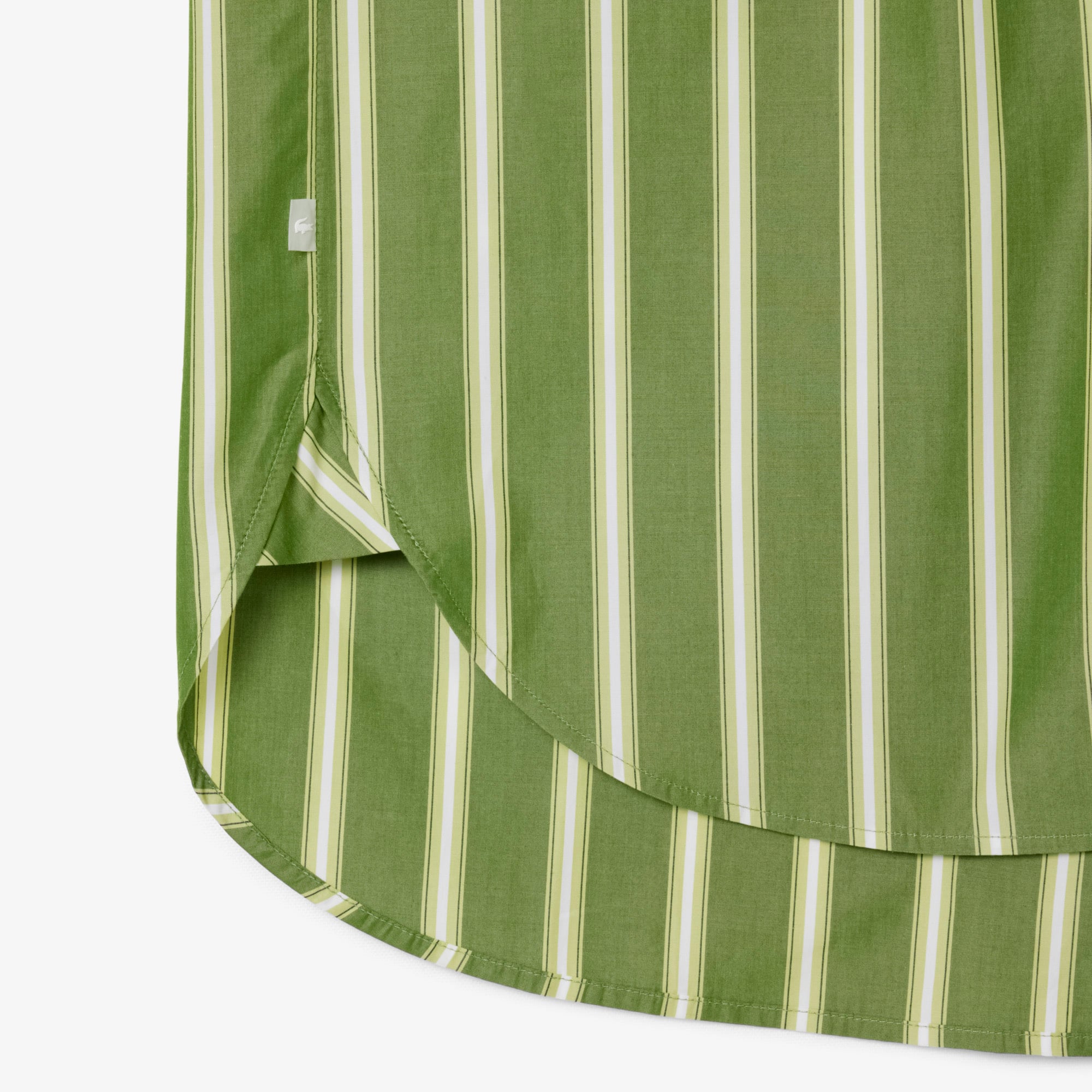 Lacoste Kadın Oversize Fit Çizgili Yeşil Gömlek görsel 8