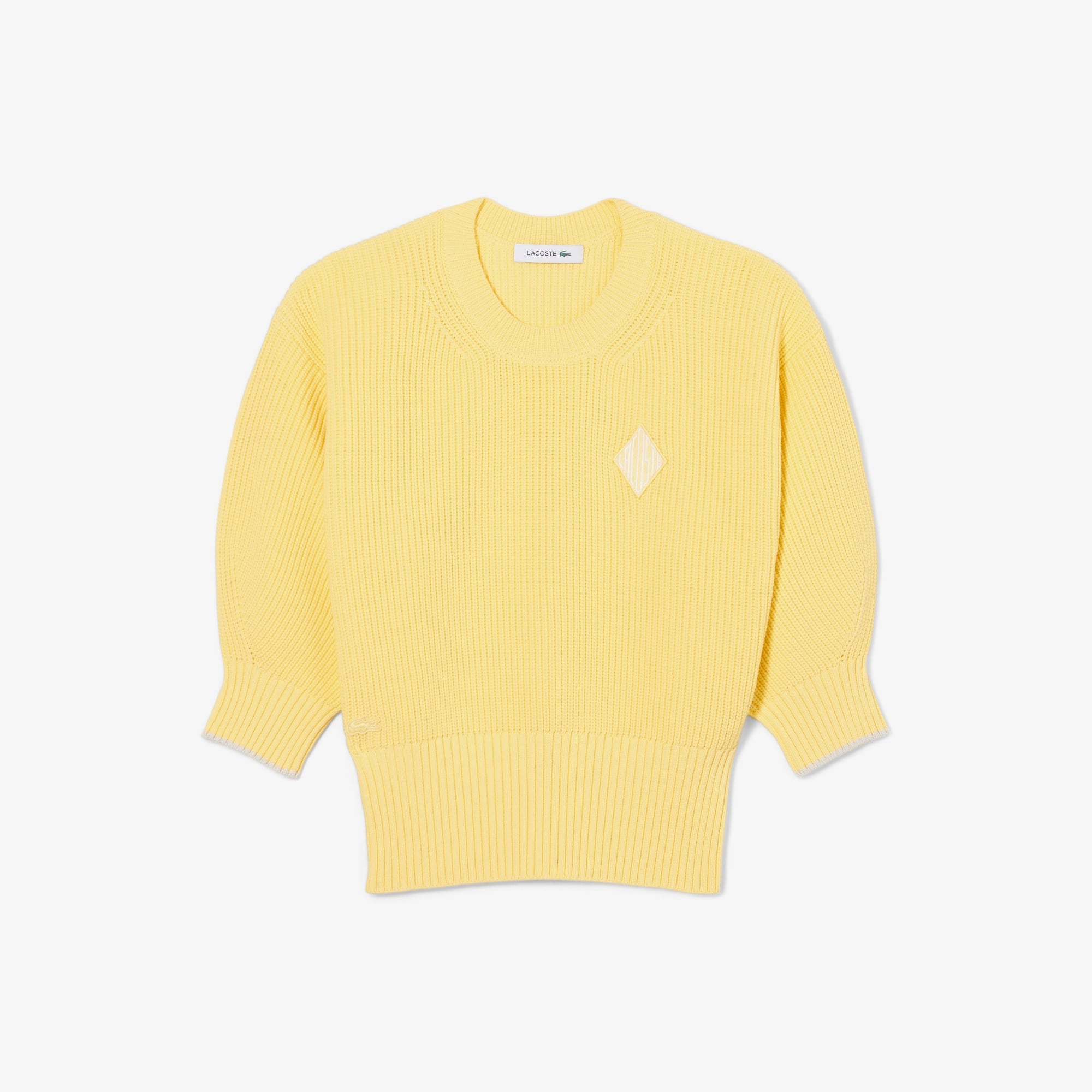 Kadın Loose Fit Bisiklet Yaka Sarı Kazak