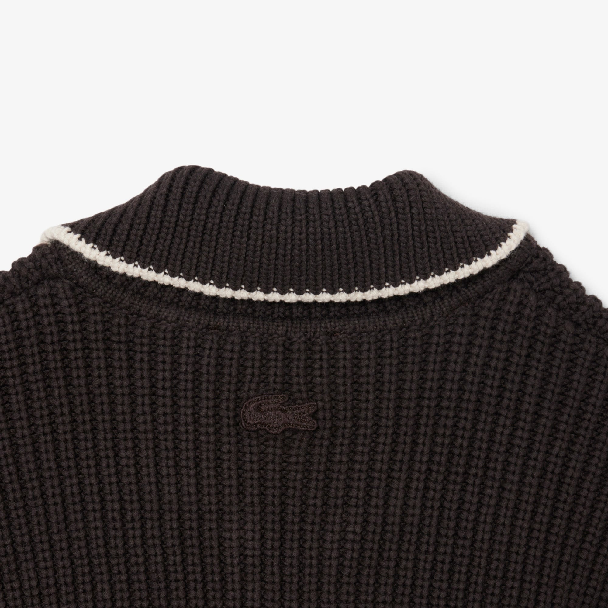Lacoste Kadın Loose Fit Fermuarlı Kahverengi Hırka görsel 8