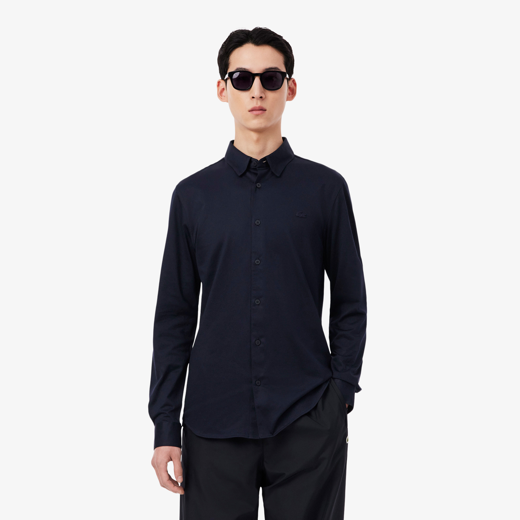 Lacoste Erkek Slim Fit Lacivert Gömlek