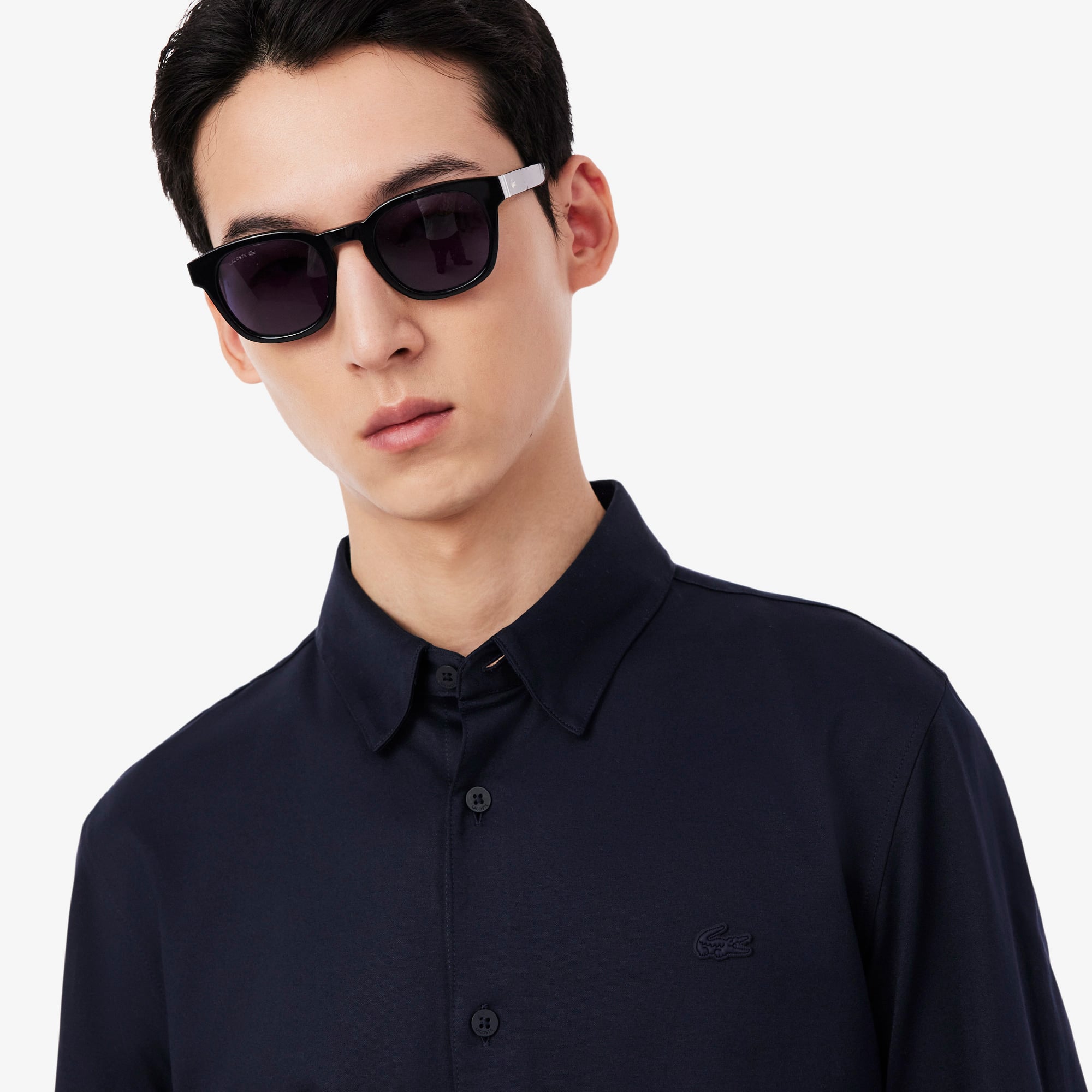 Lacoste Erkek Slim Fit Lacivert Gömlek görsel 2