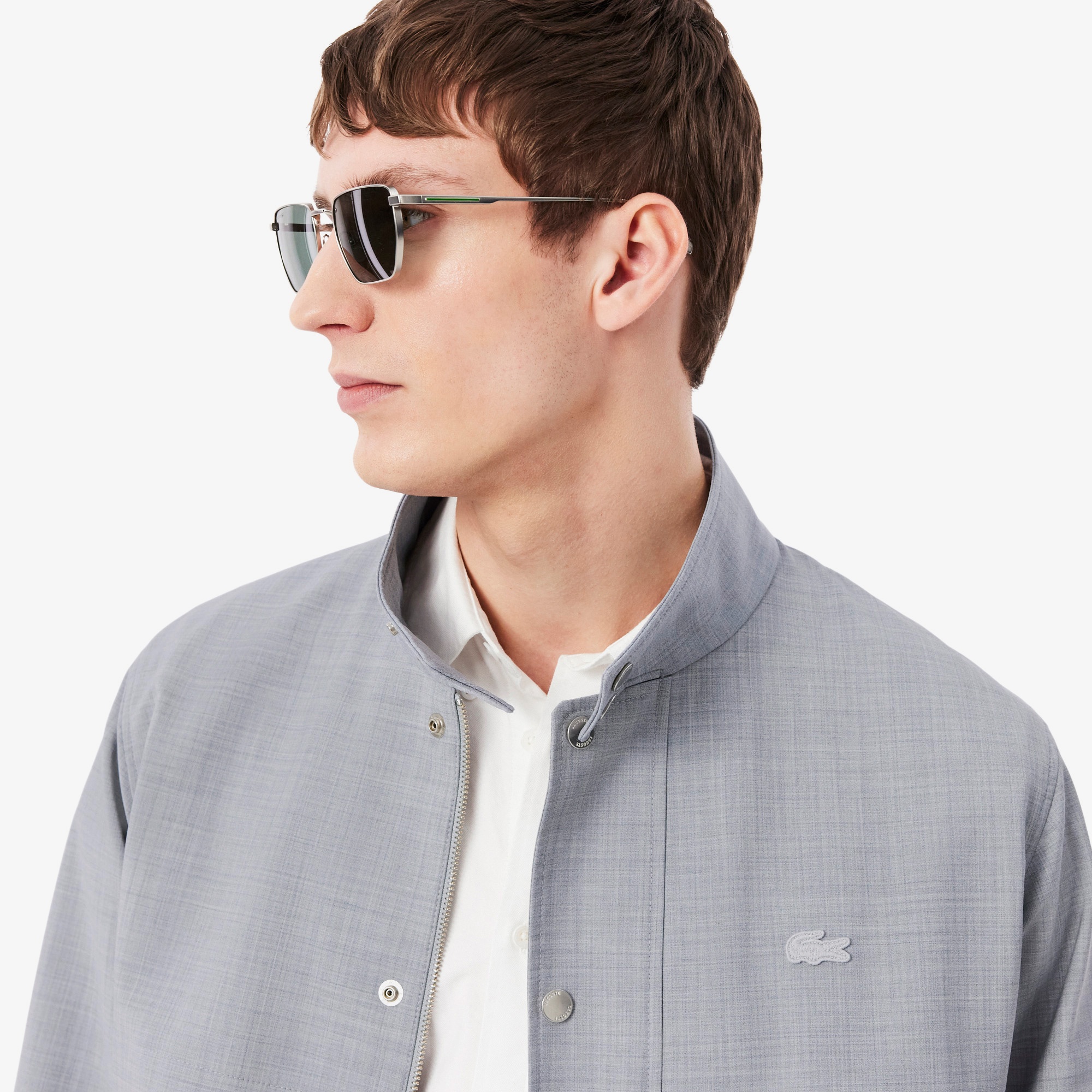 Erkek Dik Yaka Gri Ceket