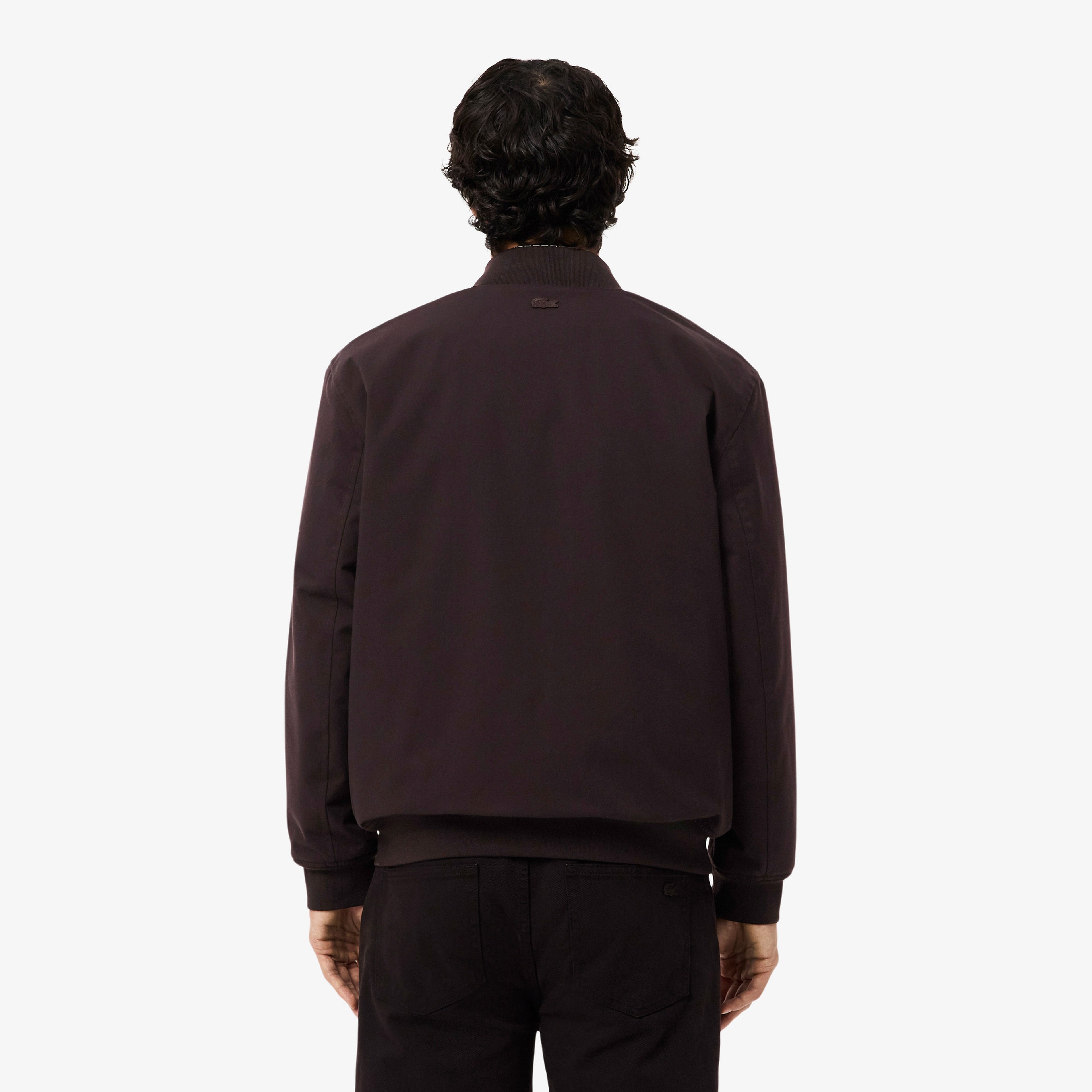 Erkek Hakim Yaka Koyu Kahverengi Bomber Ceket