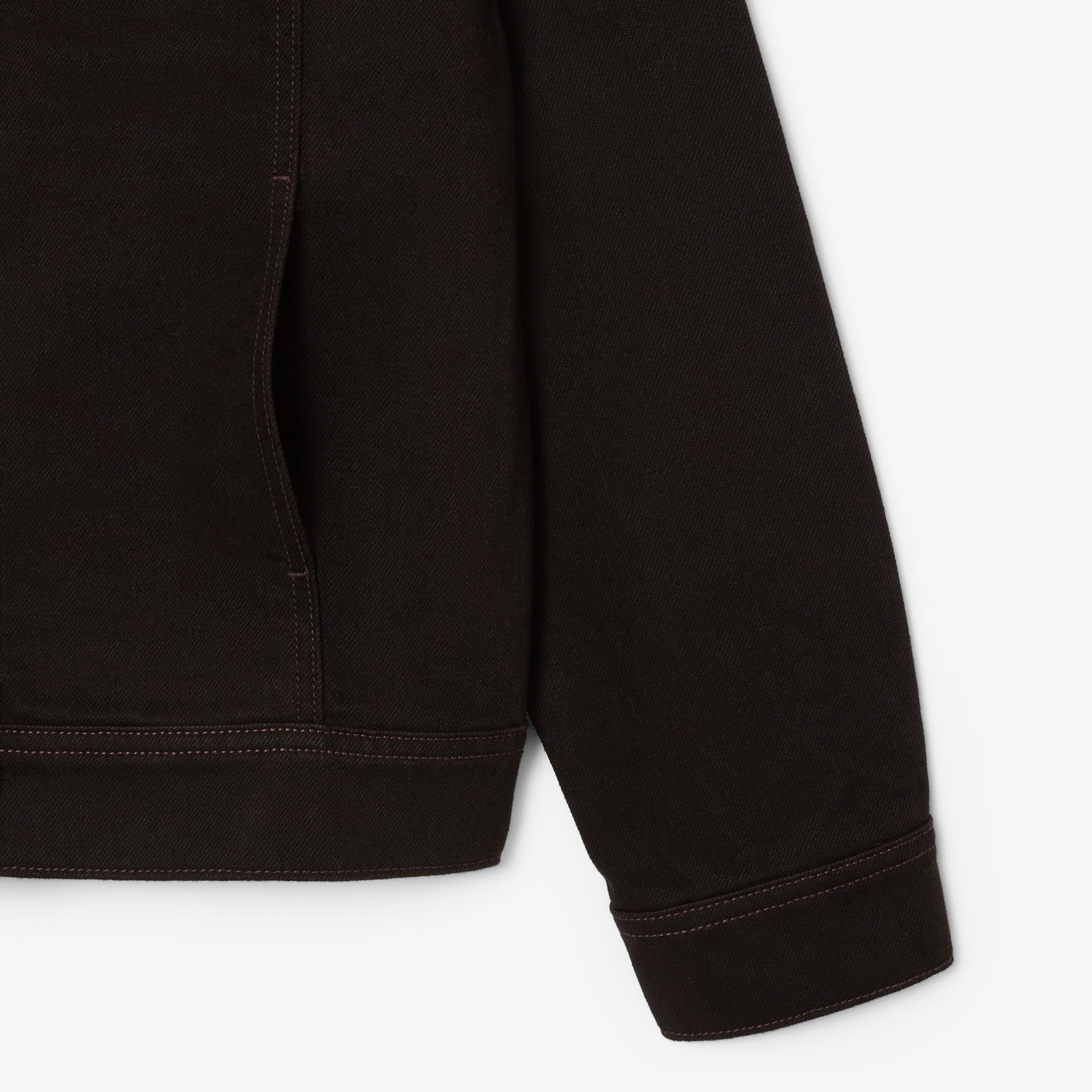 Lacoste Kadın Slim Fit Denim Koyu Kahverengi Ceket görsel 7