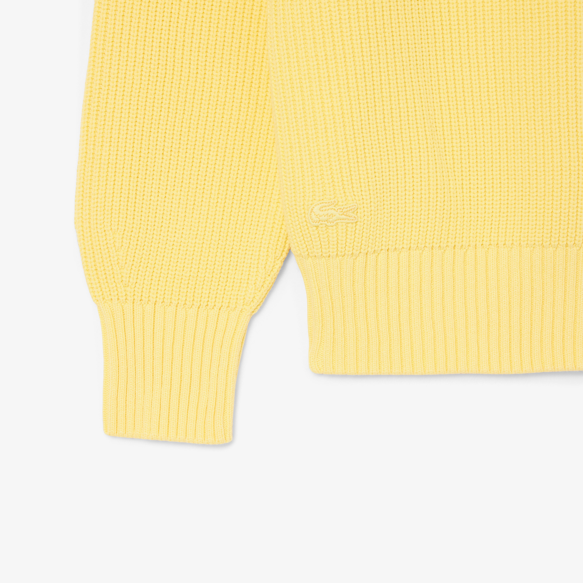 Lacoste Erkek Classic Fit Bisiklet Yaka Sarı Kazak görsel 7