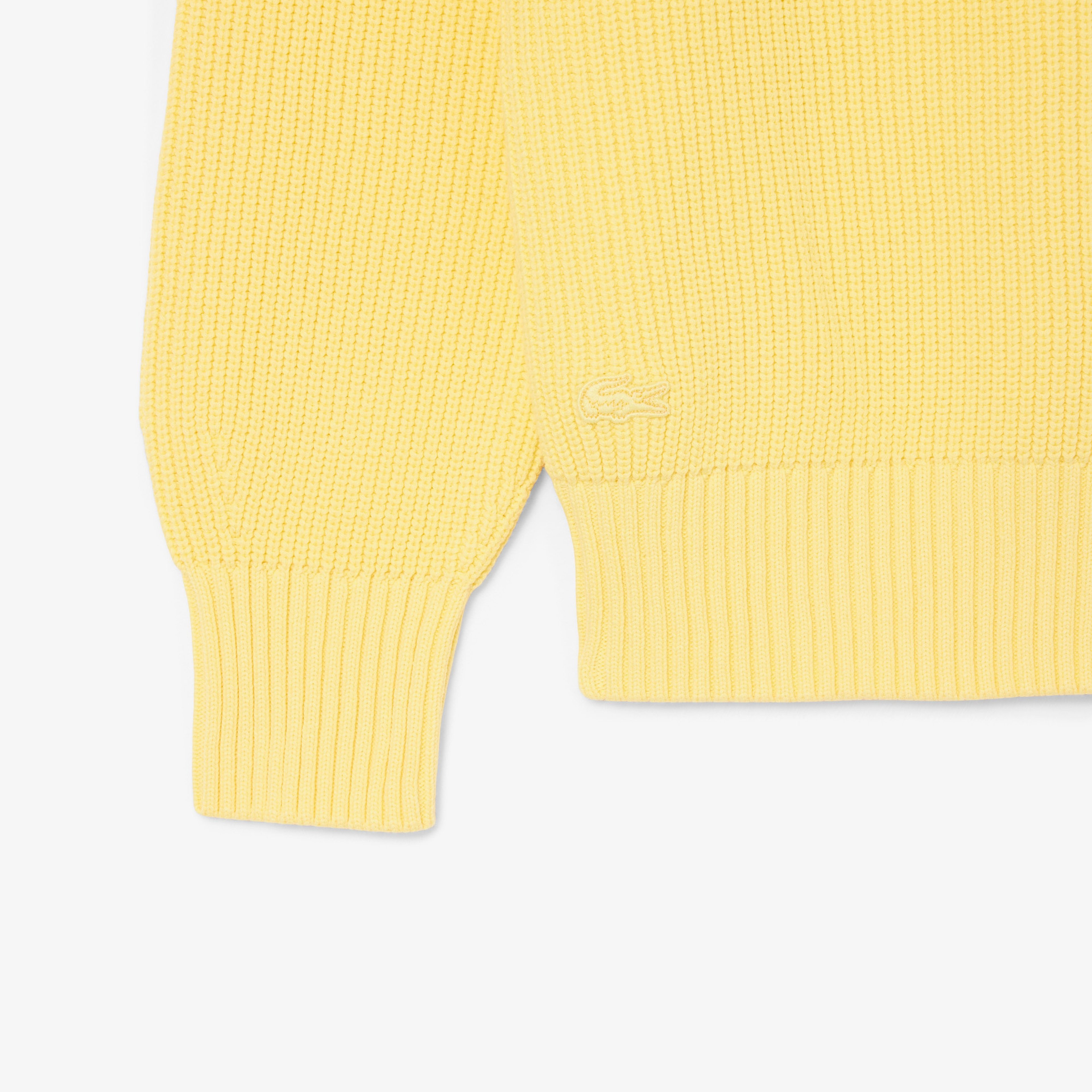 Erkek Classic Fit Bisiklet Yaka Sarı Kazak