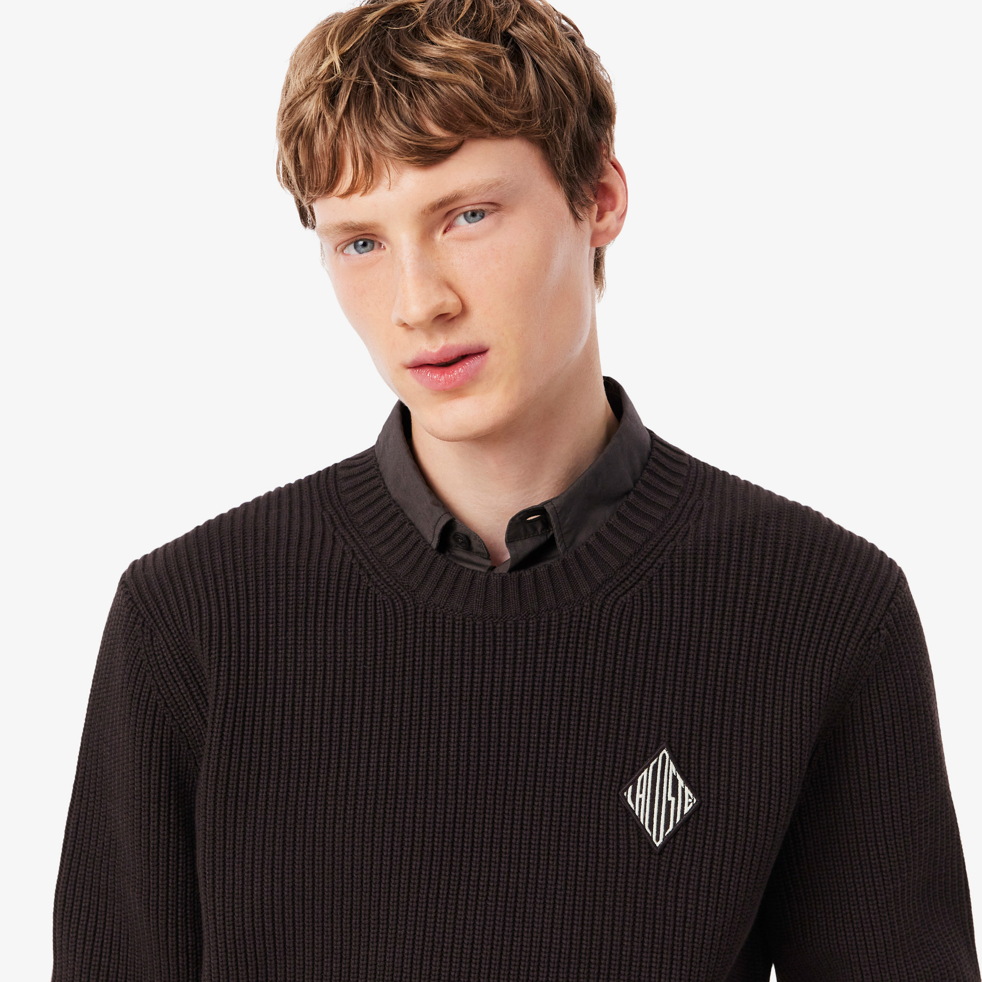 Lacoste Erkek Classic Fit Bisiklet Yaka Kahverengi Kazak görsel 2