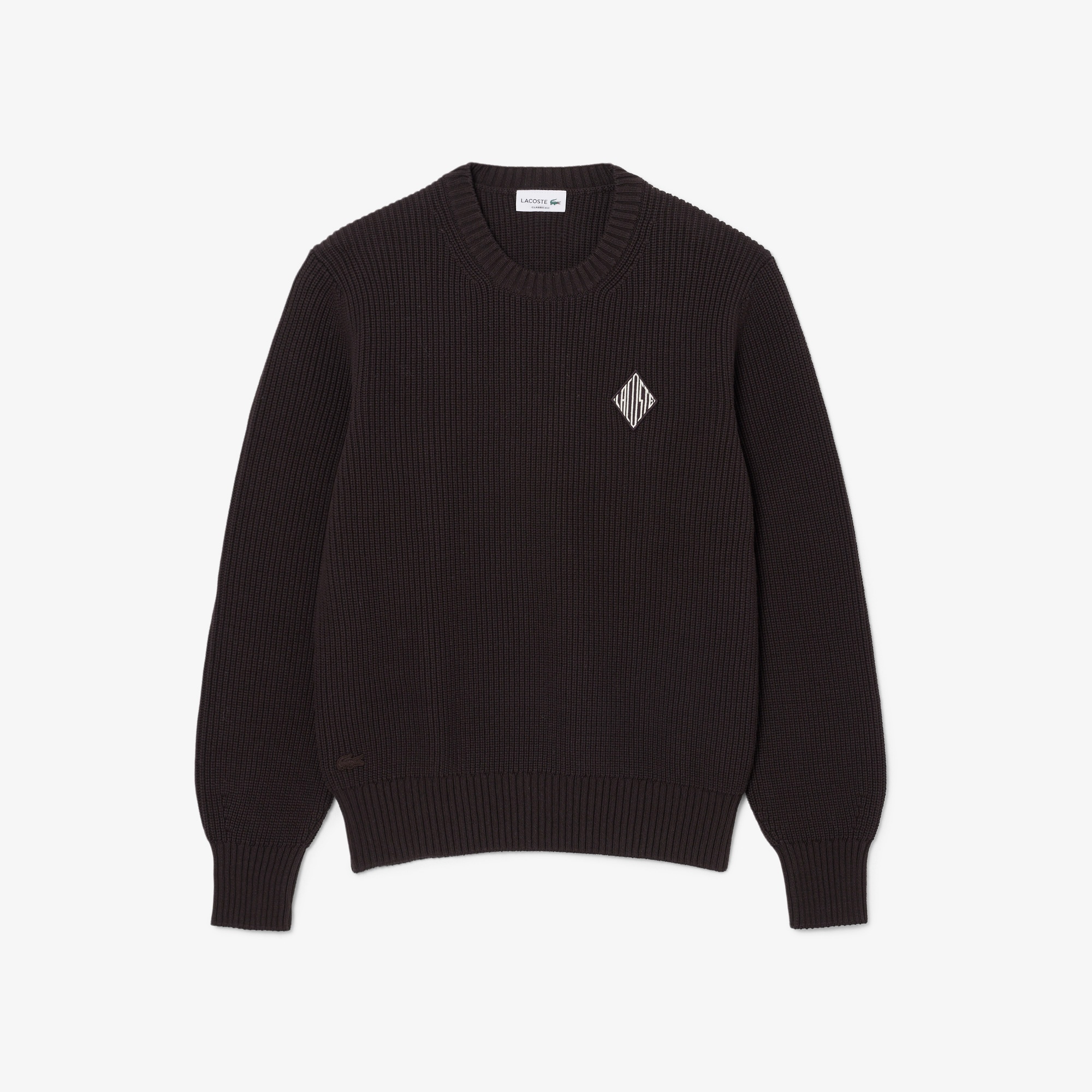 Erkek Classic Fit Bisiklet Yaka Kahverengi Kazak