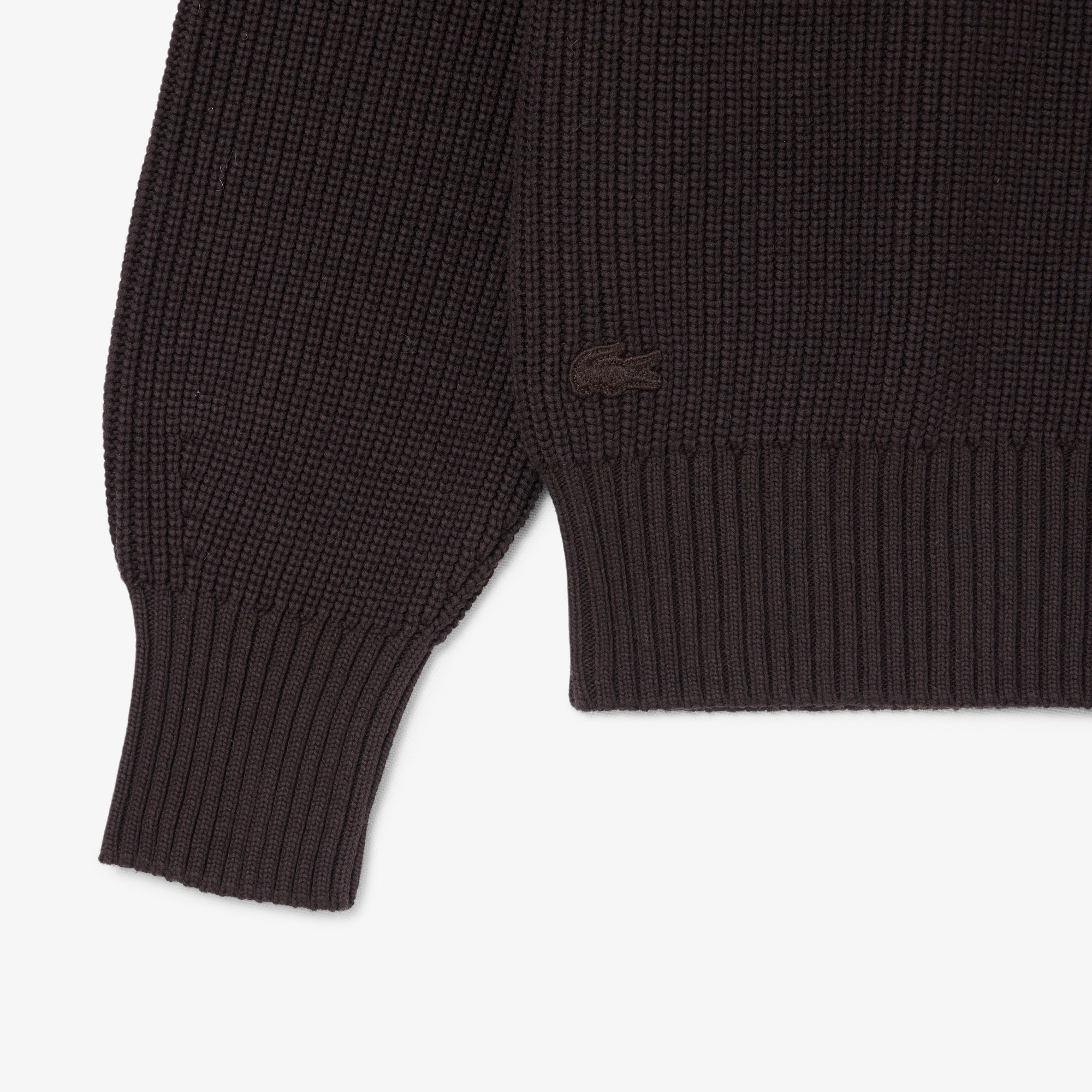 Lacoste Erkek Classic Fit Bisiklet Yaka Kahverengi Kazak görsel 6