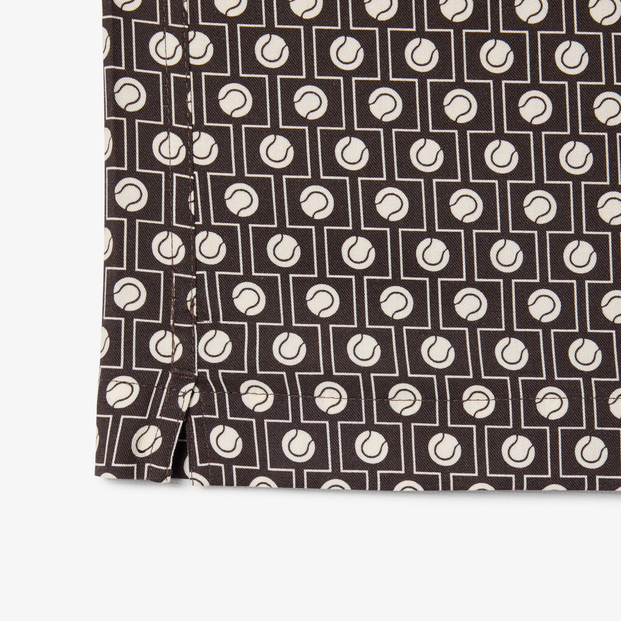 Erkek Relaxed Fit Kısa Kollu Desenli Kahverengi Gömlek