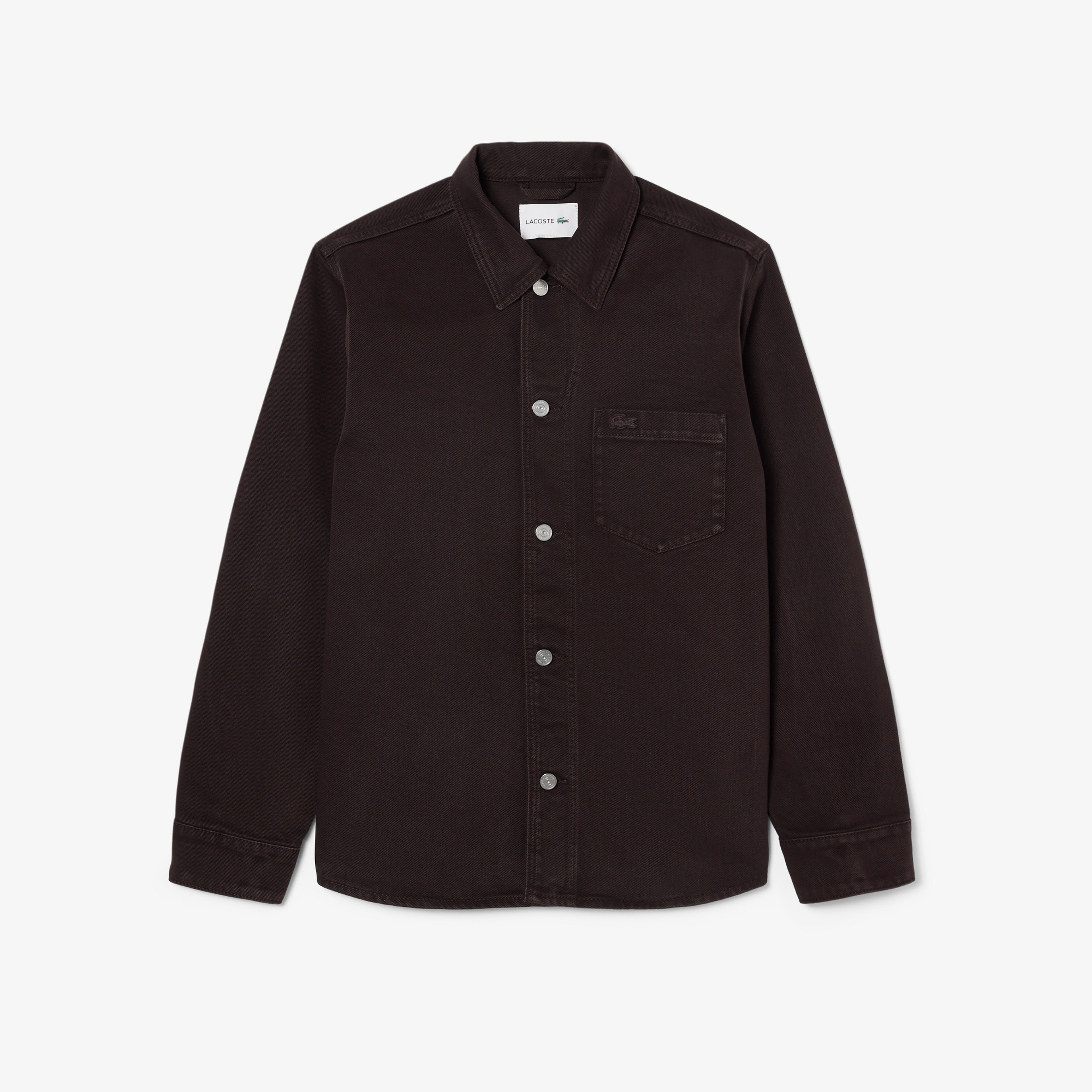 Erkek Oversize Fit Denim Koyu Kahverengi Dış Gömlek