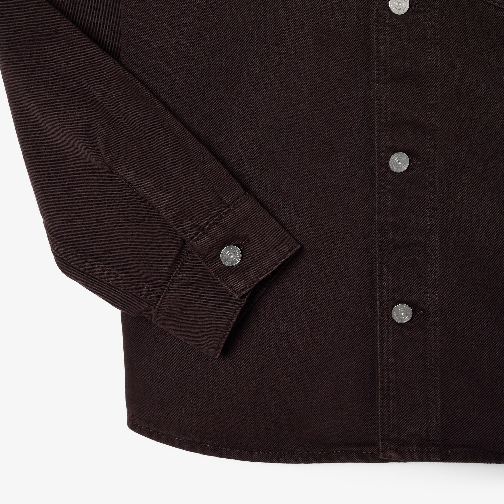 Lacoste Erkek Oversize Fit Denim Koyu Kahverengi Dış Gömlek görsel 3