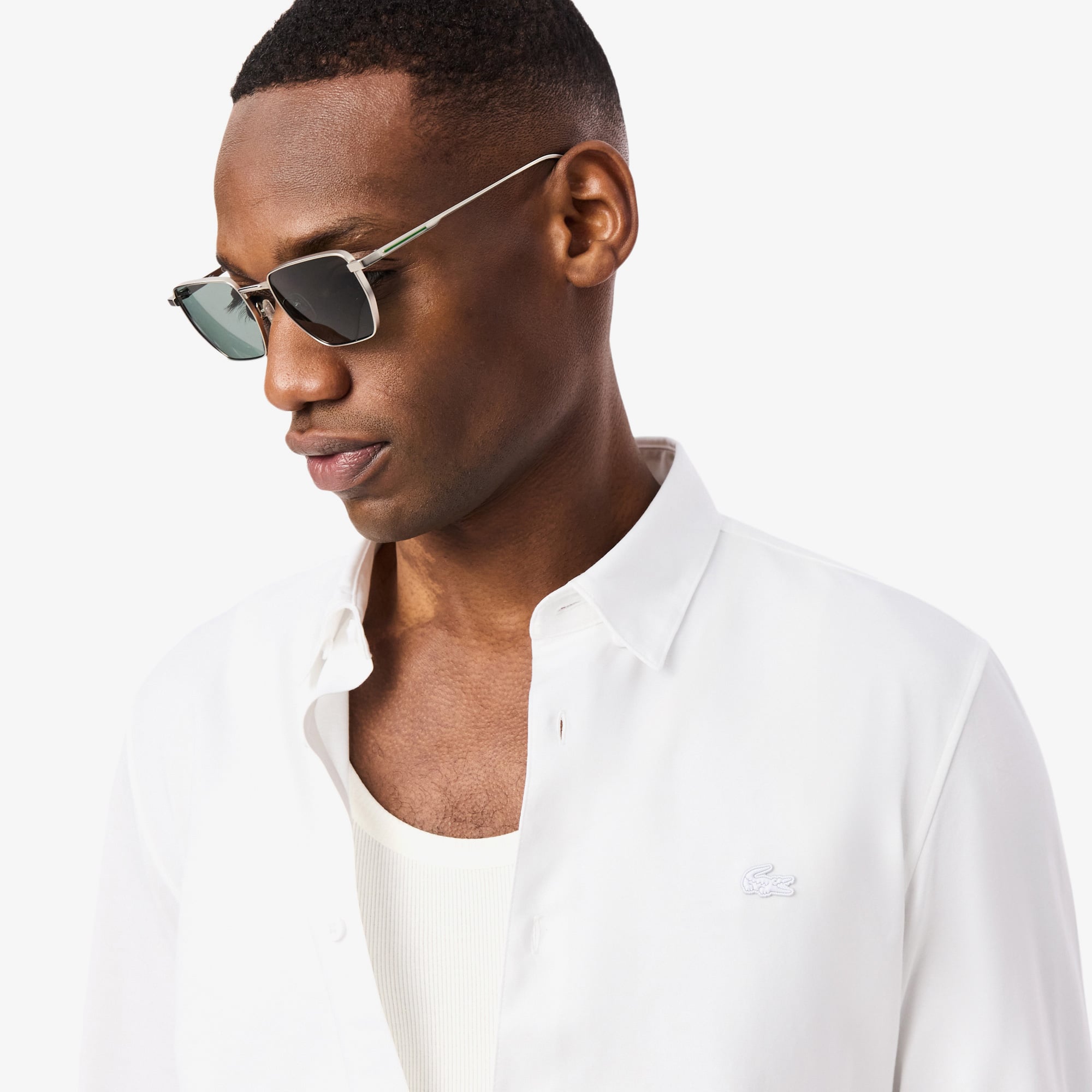 Lacoste Erkek Slim Fit Beyaz Gömlek görsel 2