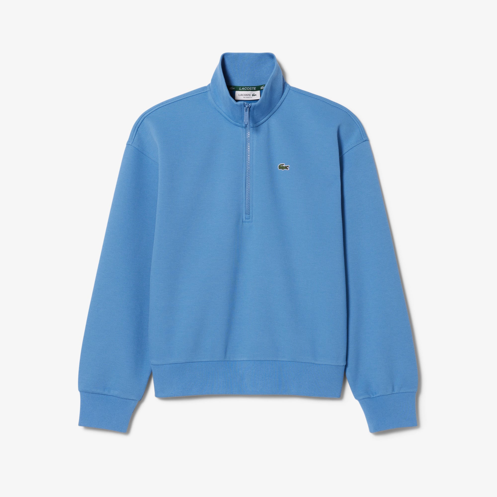 Lacoste Kadın Relaxed Fit Yarım Fermuarlı Mavi Sweatshirt görsel 5