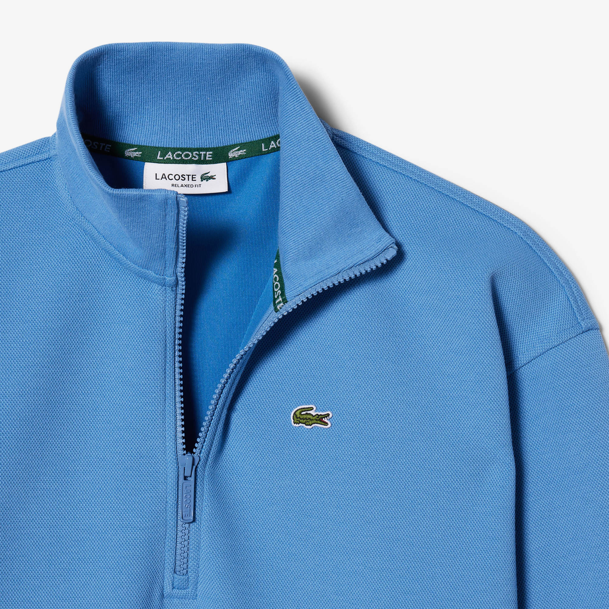 Lacoste Kadın Relaxed Fit Yarım Fermuarlı Mavi Sweatshirt görsel 6