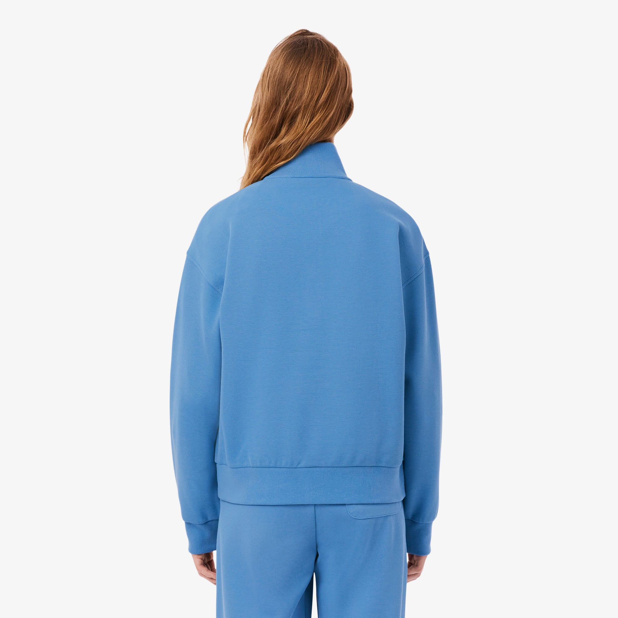 Lacoste Kadın Relaxed Fit Yarım Fermuarlı Mavi Sweatshirt görsel 3