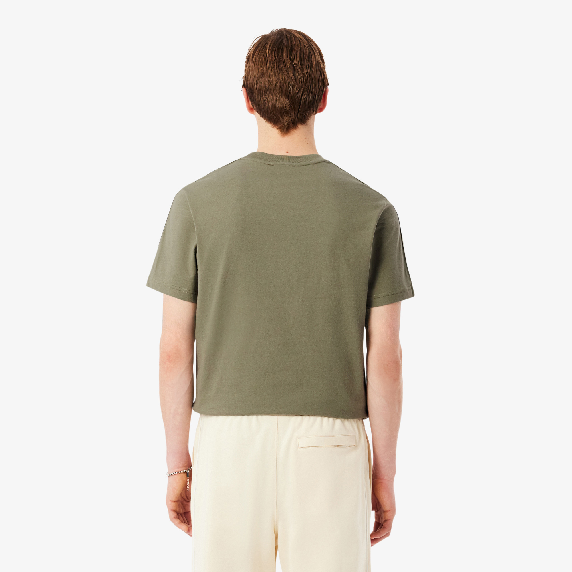 Lacoste Erkek Regular Fit Bisiklet Yaka Haki T-Shirt görsel 3