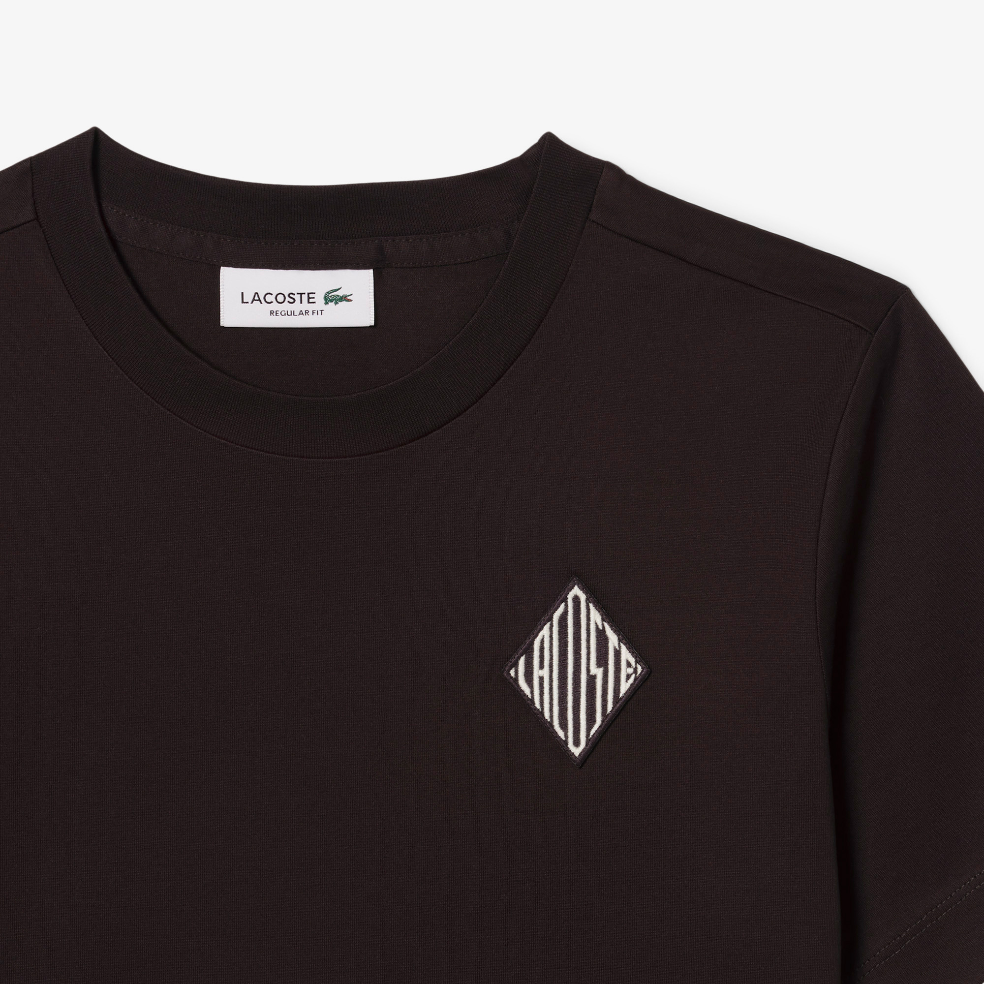 Lacoste Kadın Regular Fit Bisiklet Yaka Koyu Kahverengi T-Shirt görsel 6