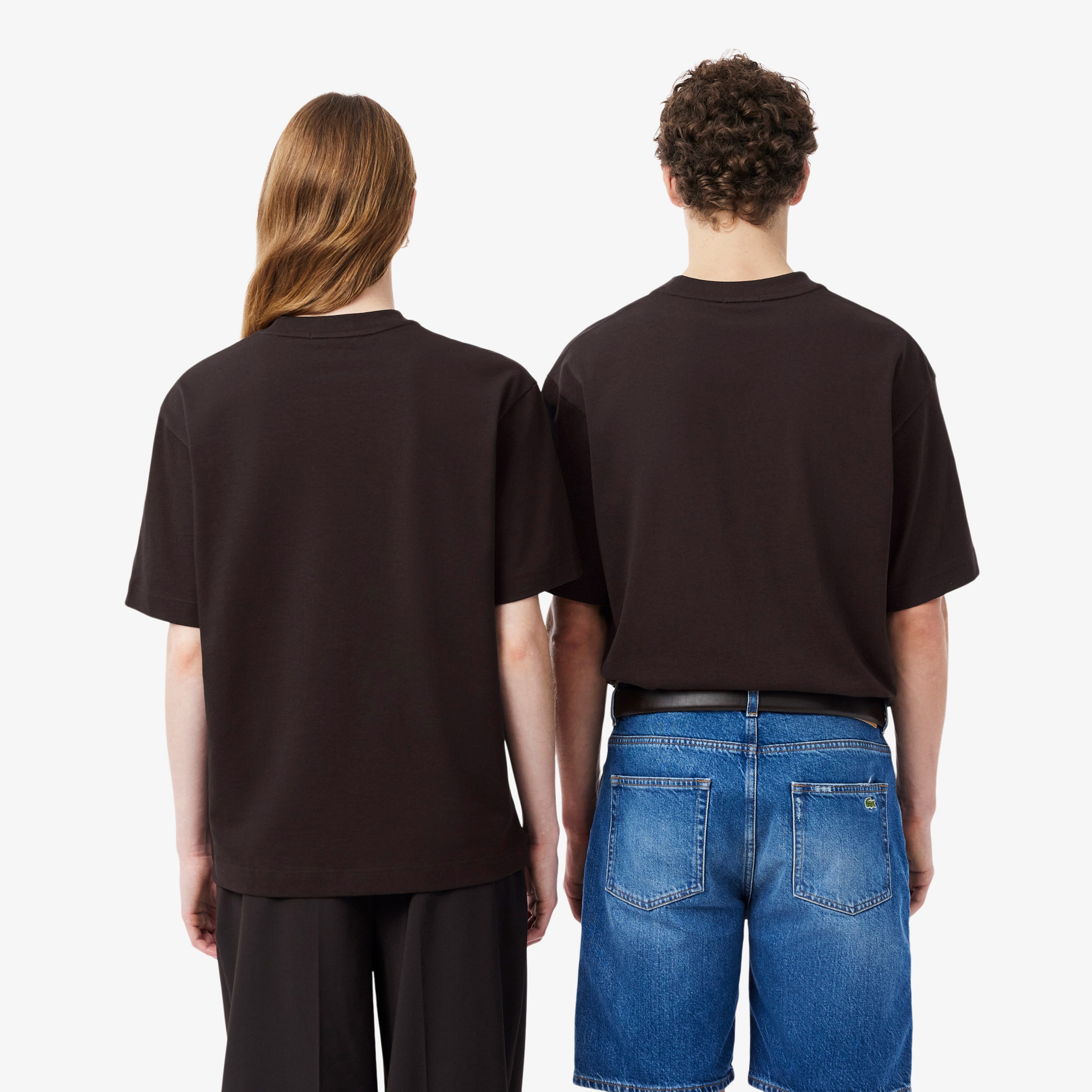 Erkek Loose Fit Bisiklet Yaka Kahverengi T-Shirt