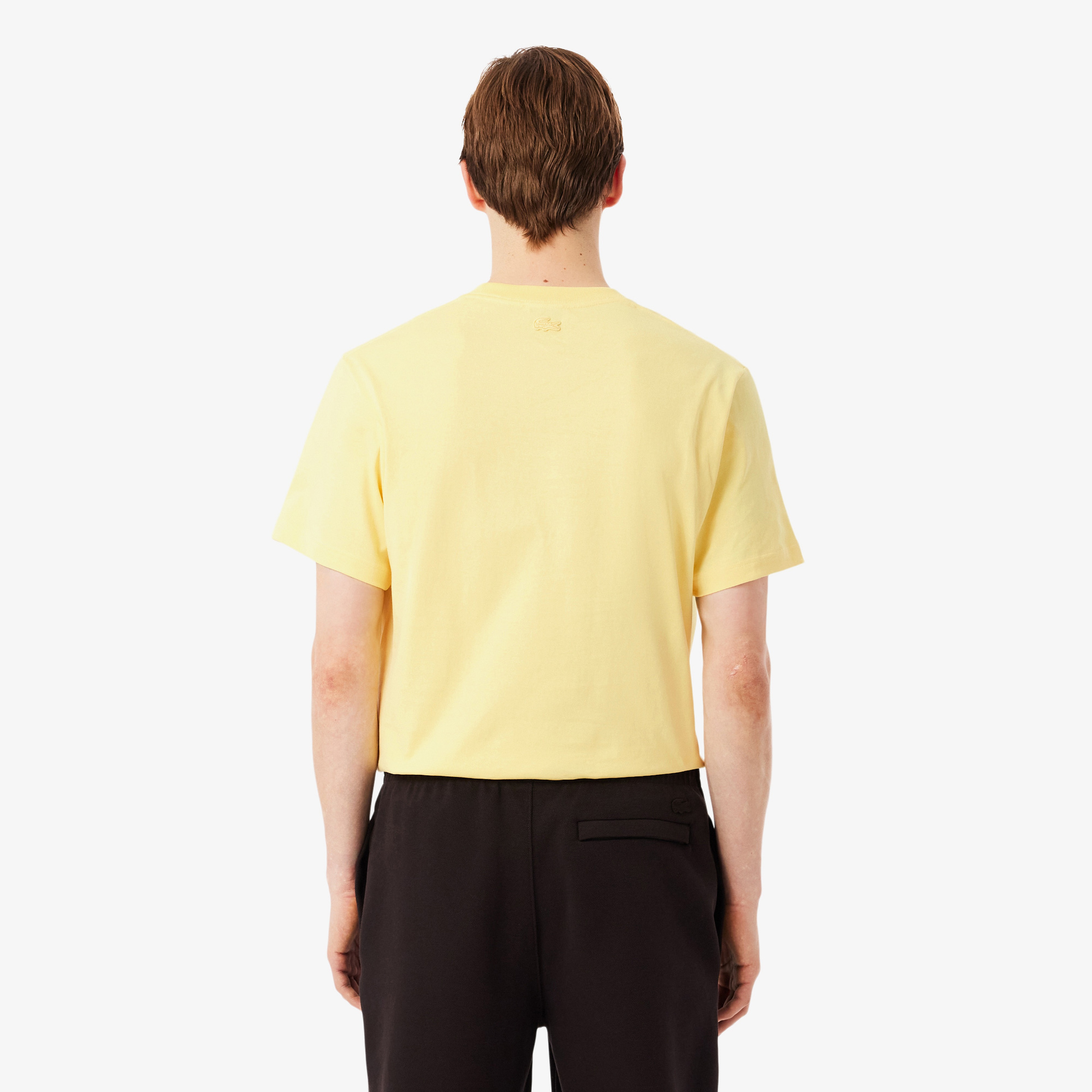 Erkek Classic Fit Bisiklet Yaka Sarı T-Shirt