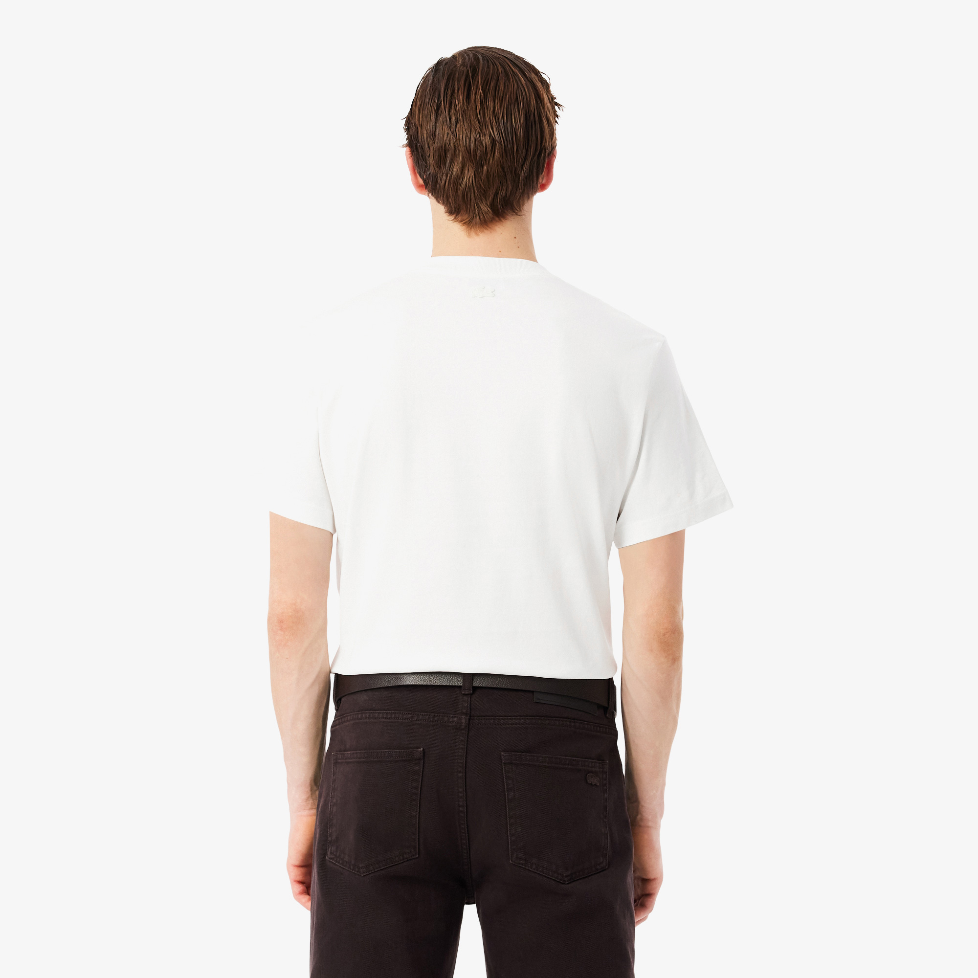 Lacoste Erkek Classic Fit Bisiklet Yaka Beyaz T-Shirt görsel 3
