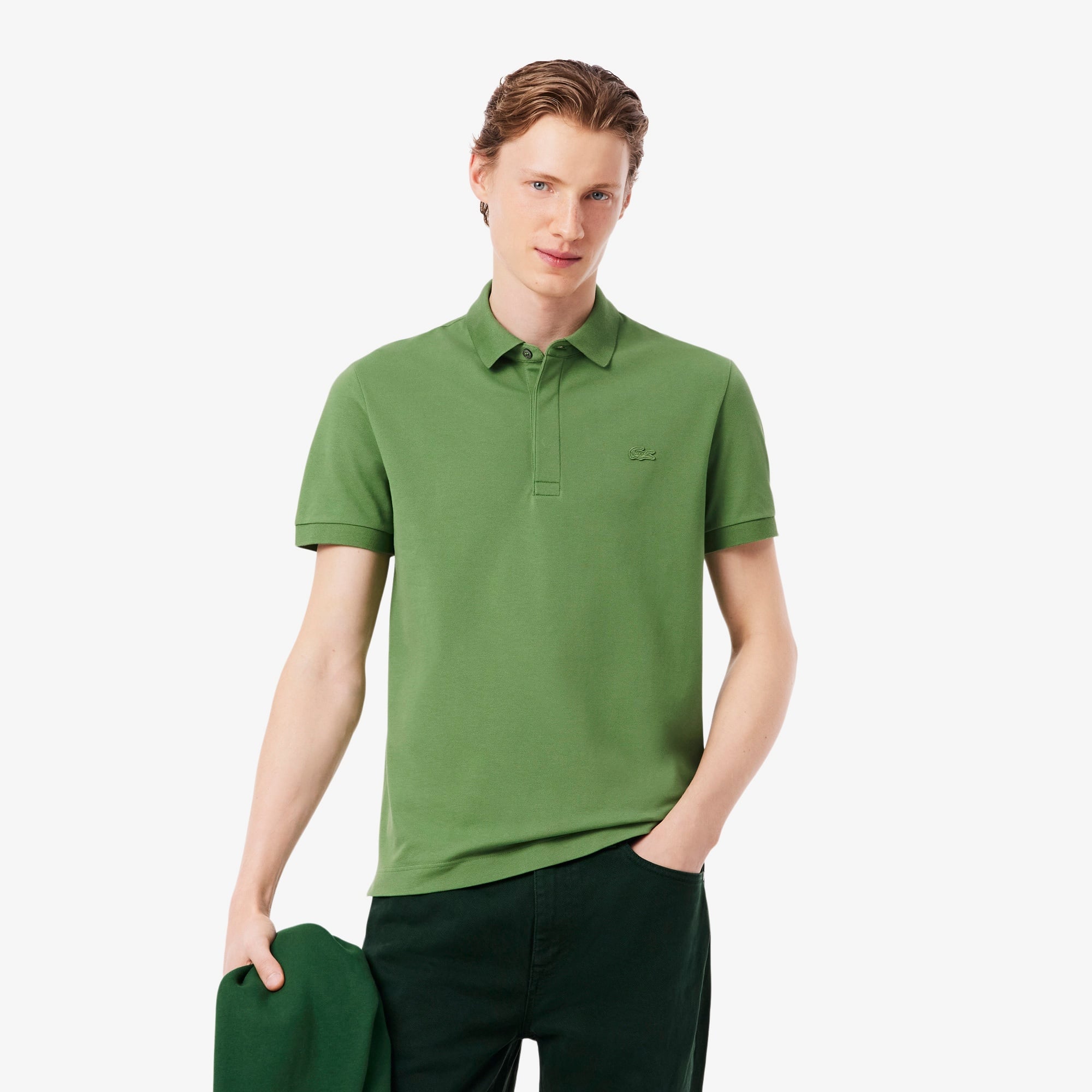 Erkek Regular Fit Haki Polo