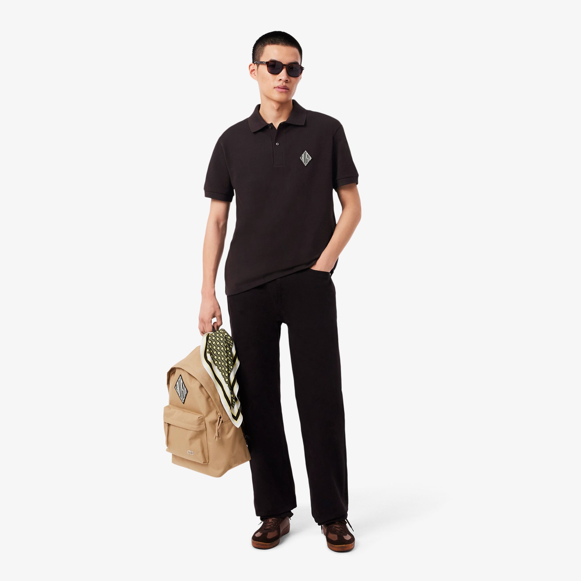 Lacoste Erkek Classic Fit Koyu Kahverengi Polo görsel 4