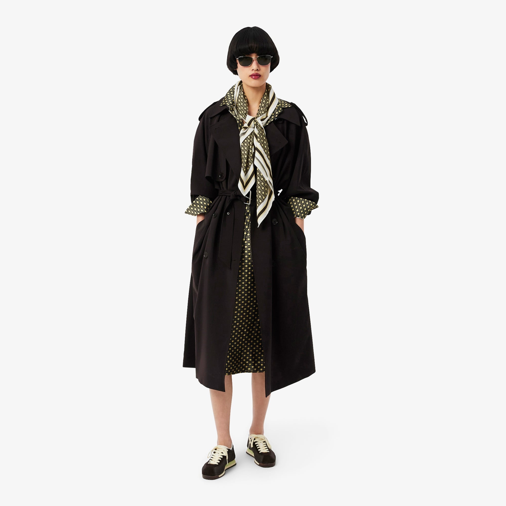 Kadın Desenli Kahverengi Fular