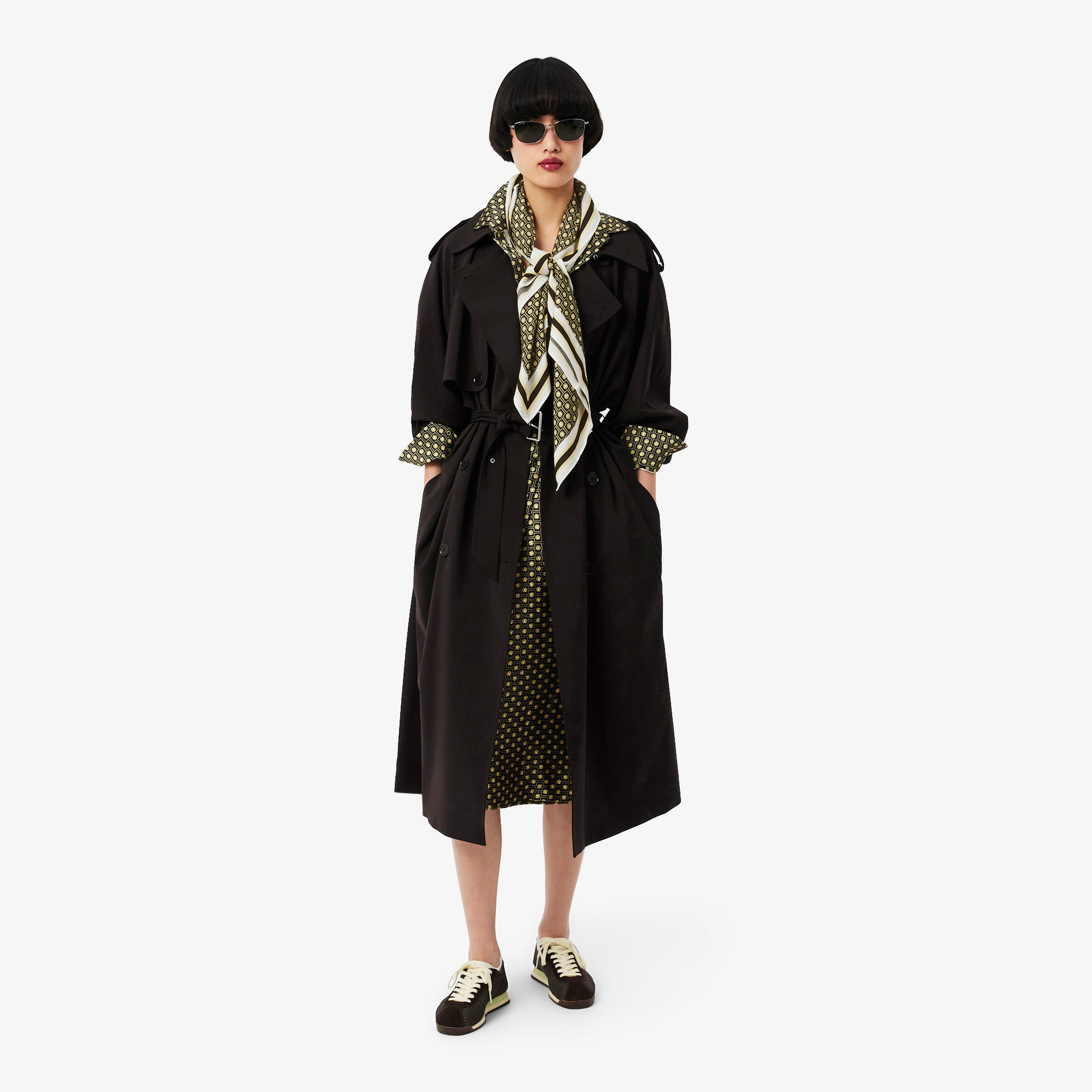 Kadın Desenli Kahverengi Fular