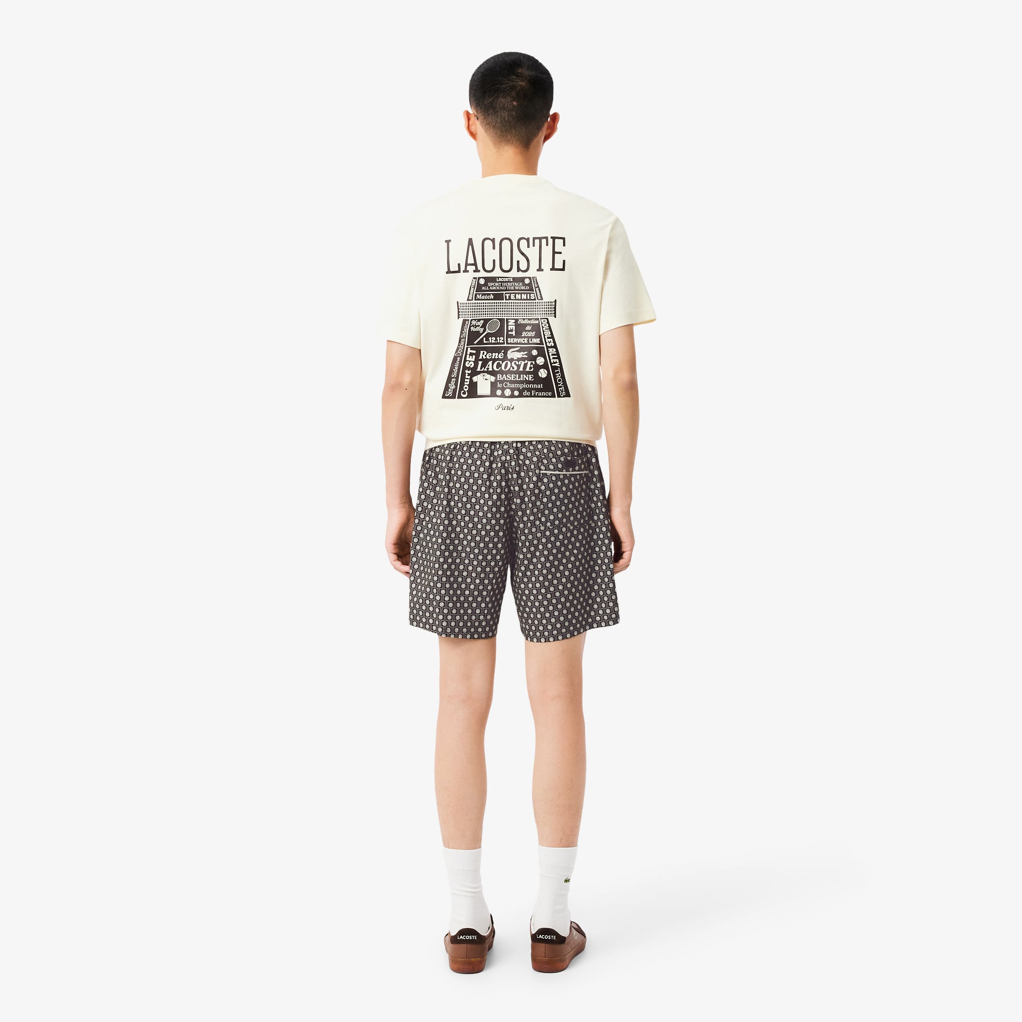 Lacoste Erkek Relaxed Fit Desenli Kahverengi Şort görsel 3