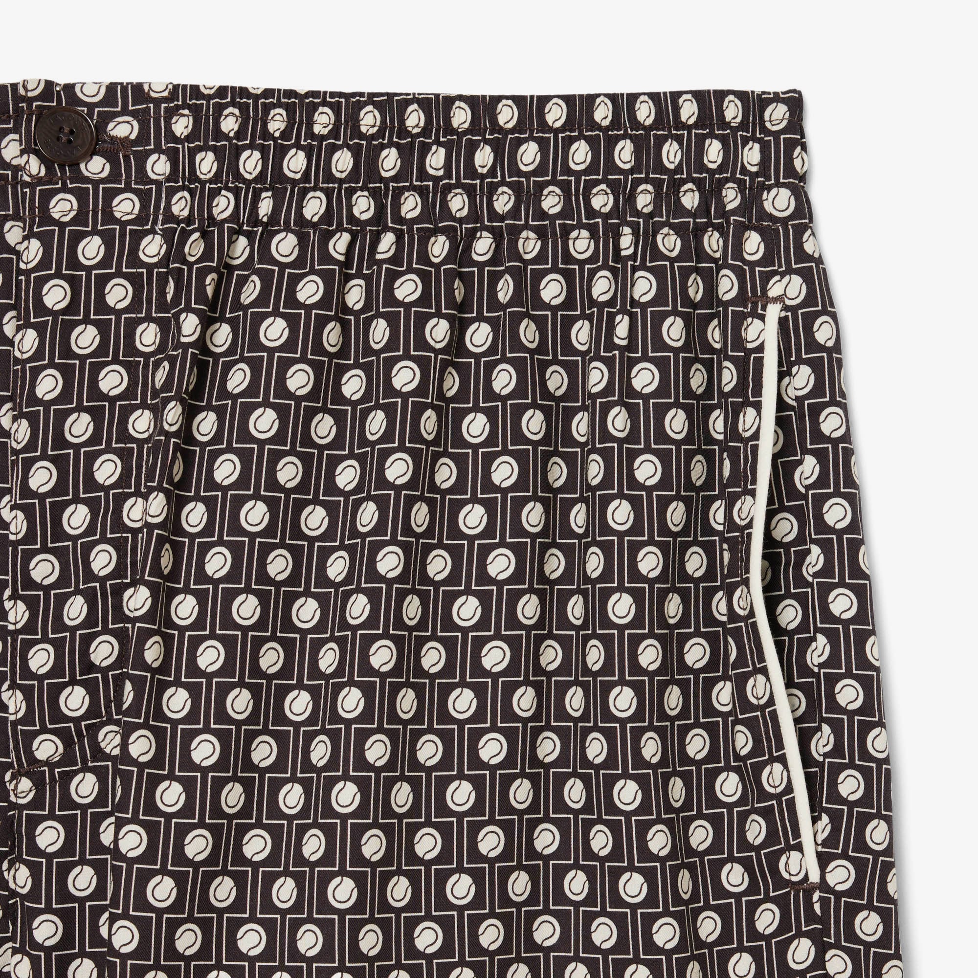 Lacoste Erkek Relaxed Fit Desenli Kahverengi Şort görsel 6
