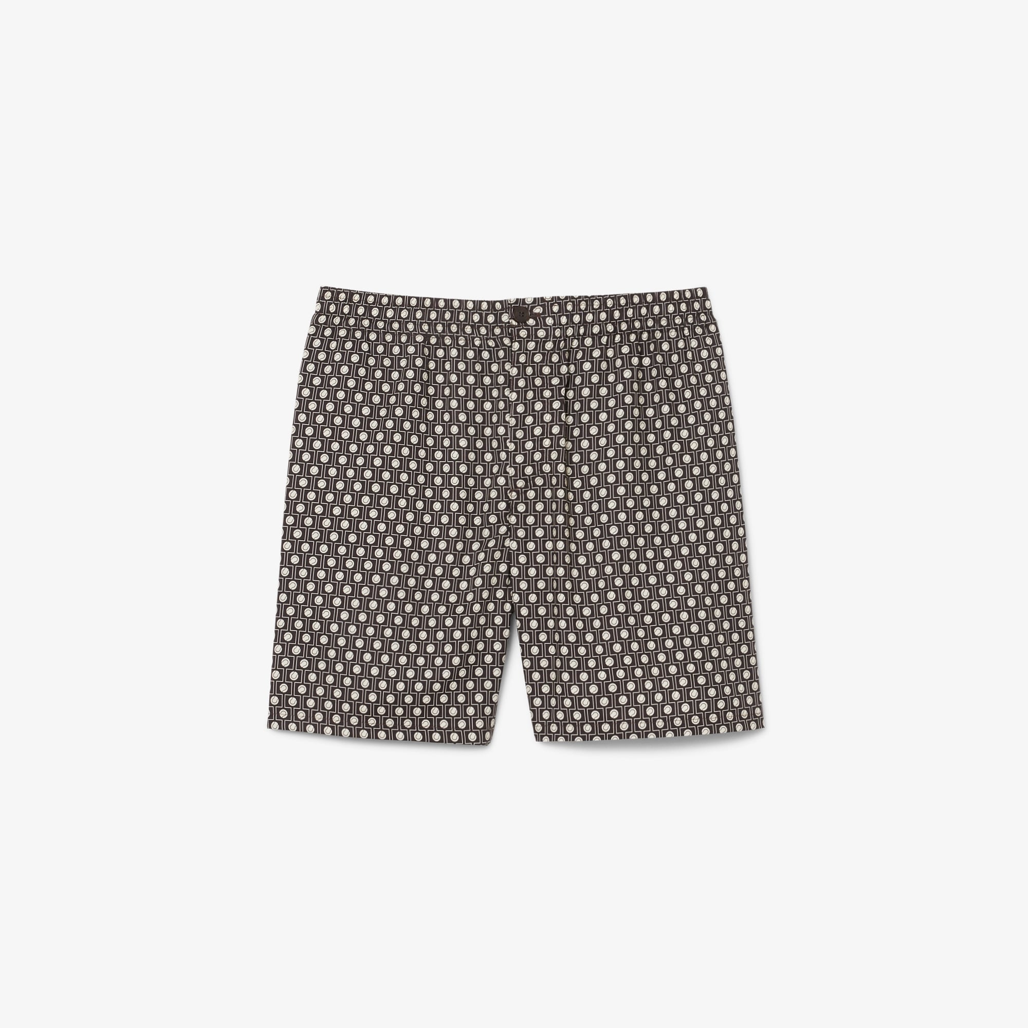 Lacoste Erkek Relaxed Fit Desenli Kahverengi Şort görsel 5