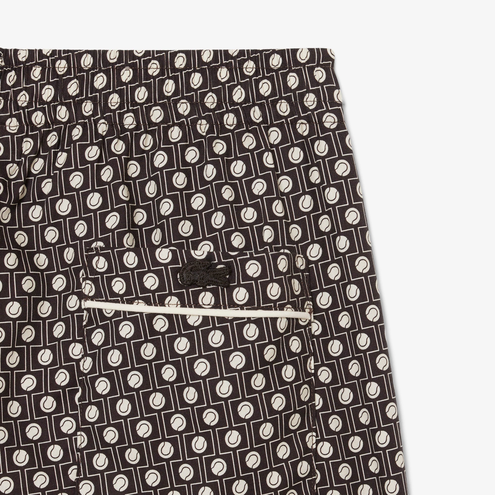 Erkek Relaxed Fit Desenli Kahverengi Şort