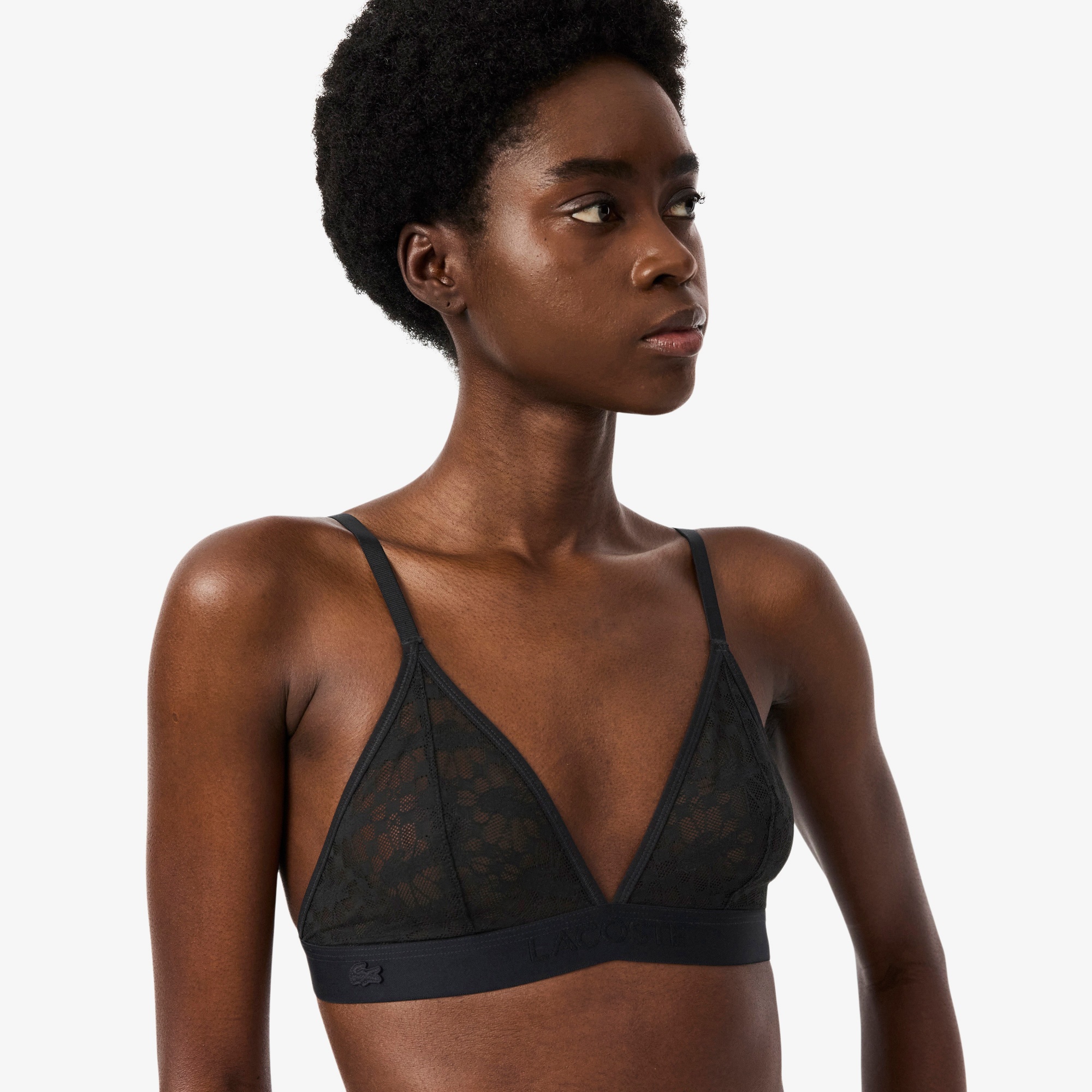 Kadın Desenli Siyah Bra