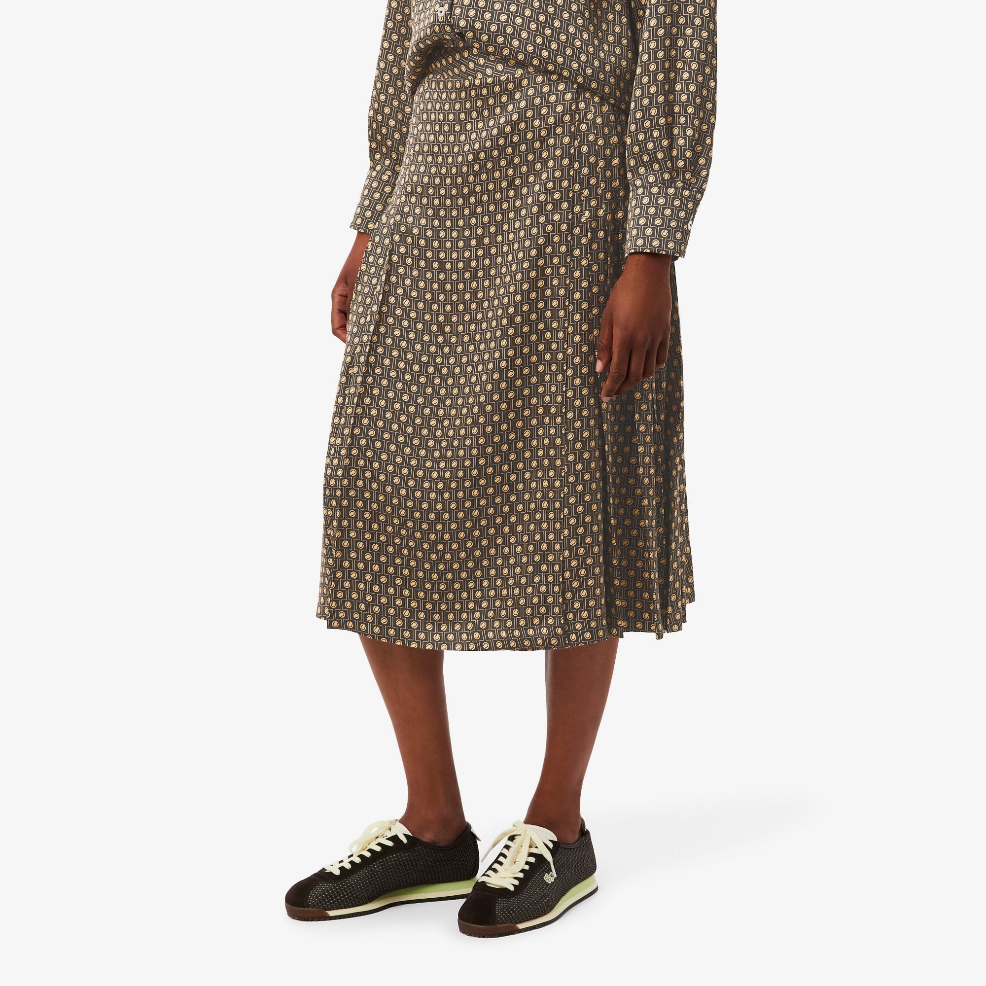 Kadın Desenli Kahverengi Etek